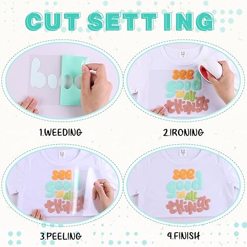 Miniatura 4 de Tintnut Vinilo Hinchado de Transferencia de Calor - 10 pulgadas x 6 pies Rollo HTV Hinchado 3D Azul Pálido Lily Vinilo de Transferencia de Calor