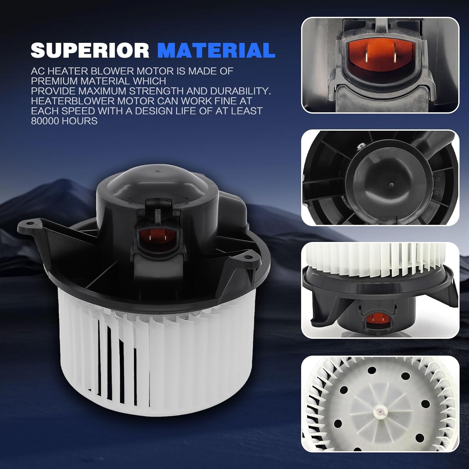 700139 Front HVAC Heater Blower Motor with Fan Cage Replacement for Ford Expedition 2003-2006, F150 2004-2008, Lincoln Navigator 2003-2006, Mark LT 2006-2008 Replace# 700139 6L1Z-19805-B