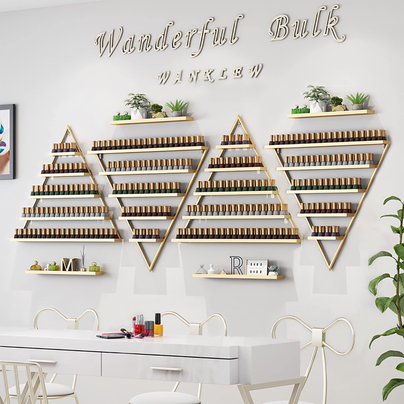 Wall mounted Metal Nail Polish Display Rack Storage Holder for Triangle Nail Polish Bottle nail polish Essential Oil