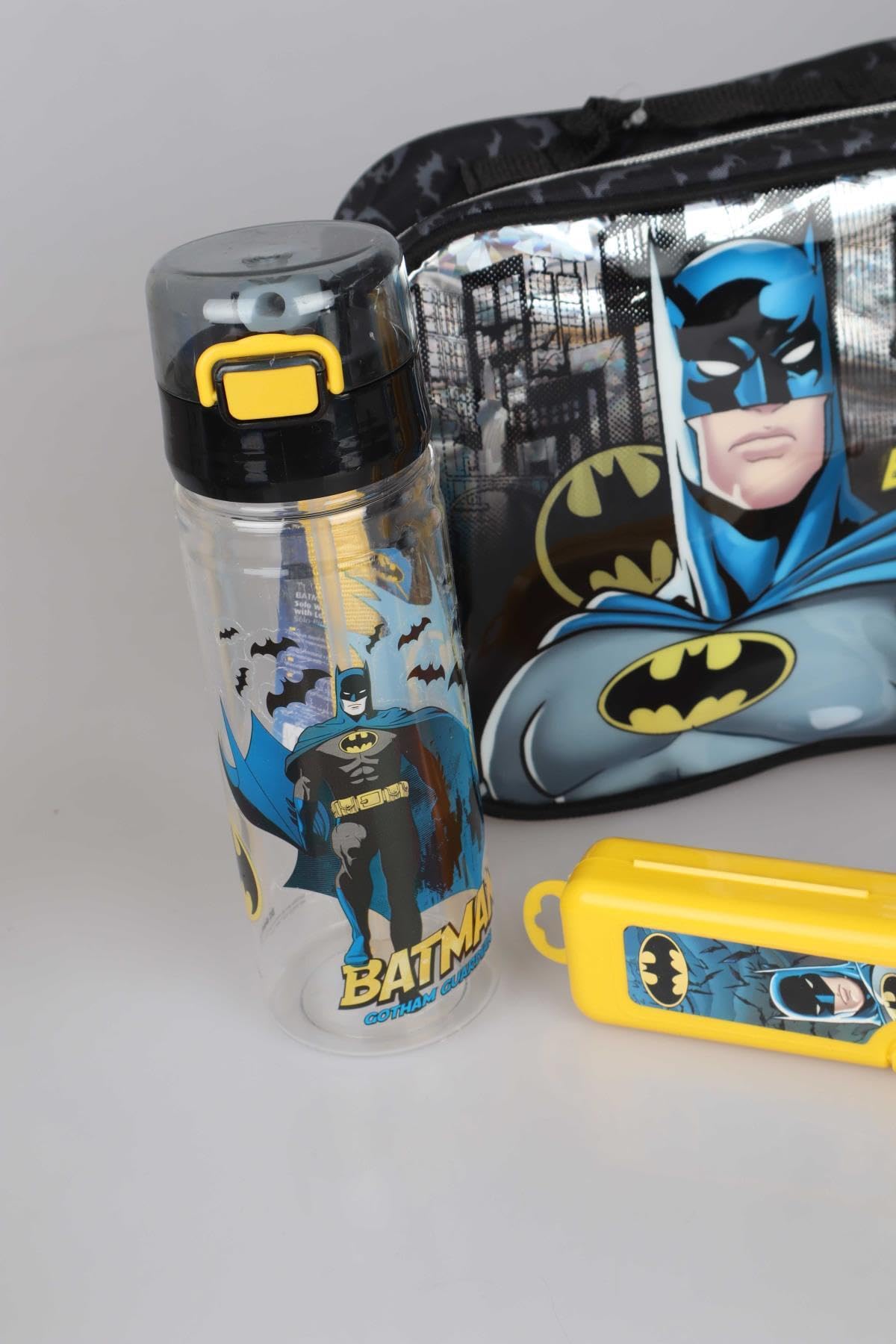 Dekomus Yeni Sezon Lisanslı Batman Beslenme Çantası,Matara,Diş Fırçası Kutusu Ve Beslenme Kabı Yemek Seti