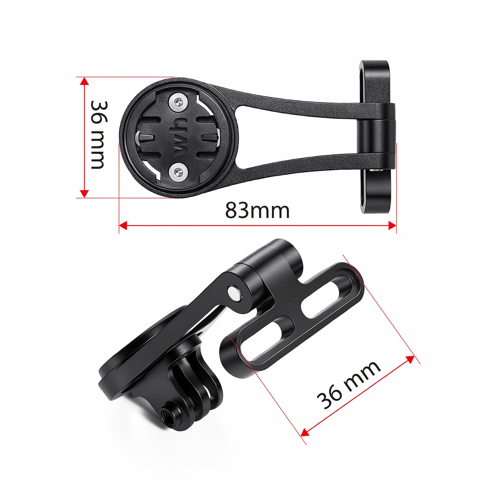 Support de vélo pour Wahoo Elemnt-Wahoo Elemnt Bolt-Wahoo Elemnt Roam/Mini - Support de potence réglable - Support de vélo pour GoPro et Camera Headlight.S