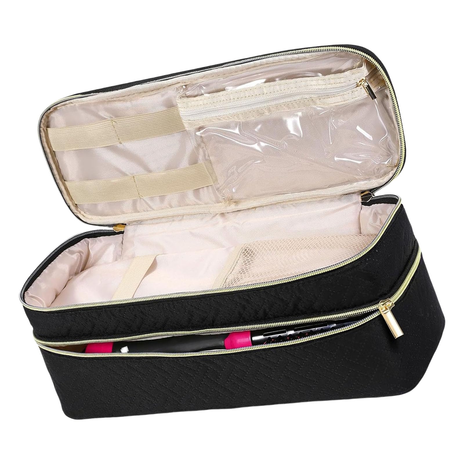 Yhplxyuus Portable Padded Organizers Bag for Blow Dryer Brushes and Accessories Ideal Travel Companion Delicate Design Large Capacity Hair Dryer Organizers for Travel