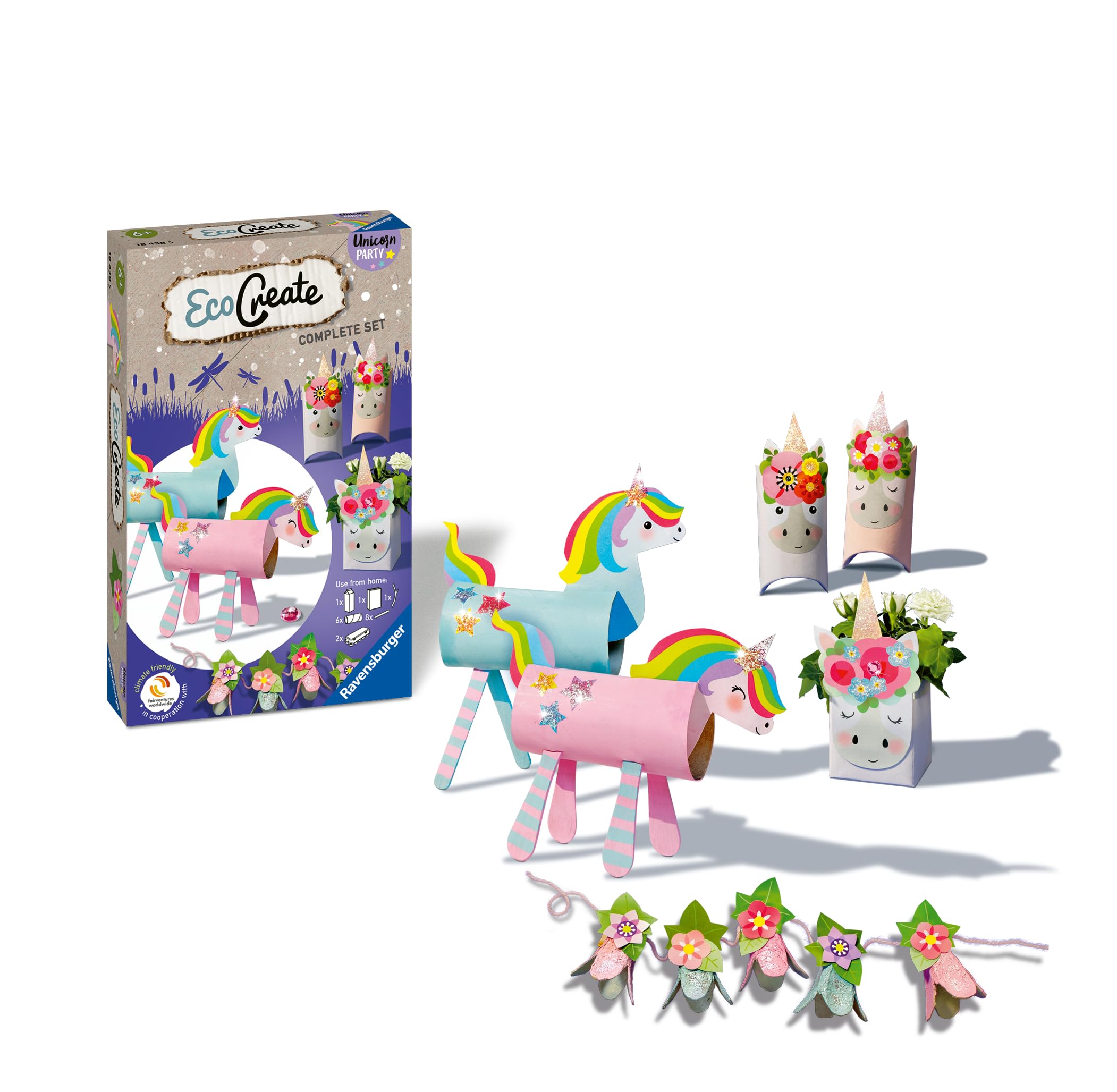 Ravensburger EcoCreate Cavallo | Kit Creativo Riciclo Per Bambini 6+ | Gioco Fai Da Te Eco-sostenibile - 3