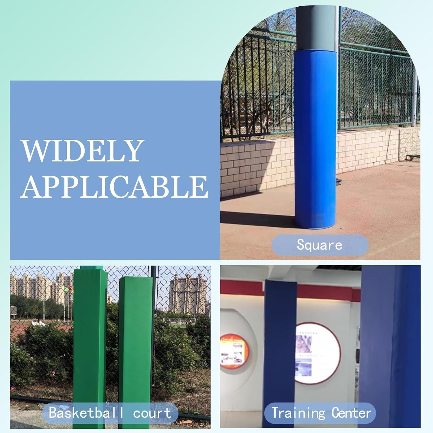 Outdoor Basketball Pole Pad Heavy Duty Weatherproof Goal Post Padding, Wrap Around Basketball Pole Protector, Square and Round Hoop Pad for Driveway or Backyard Use