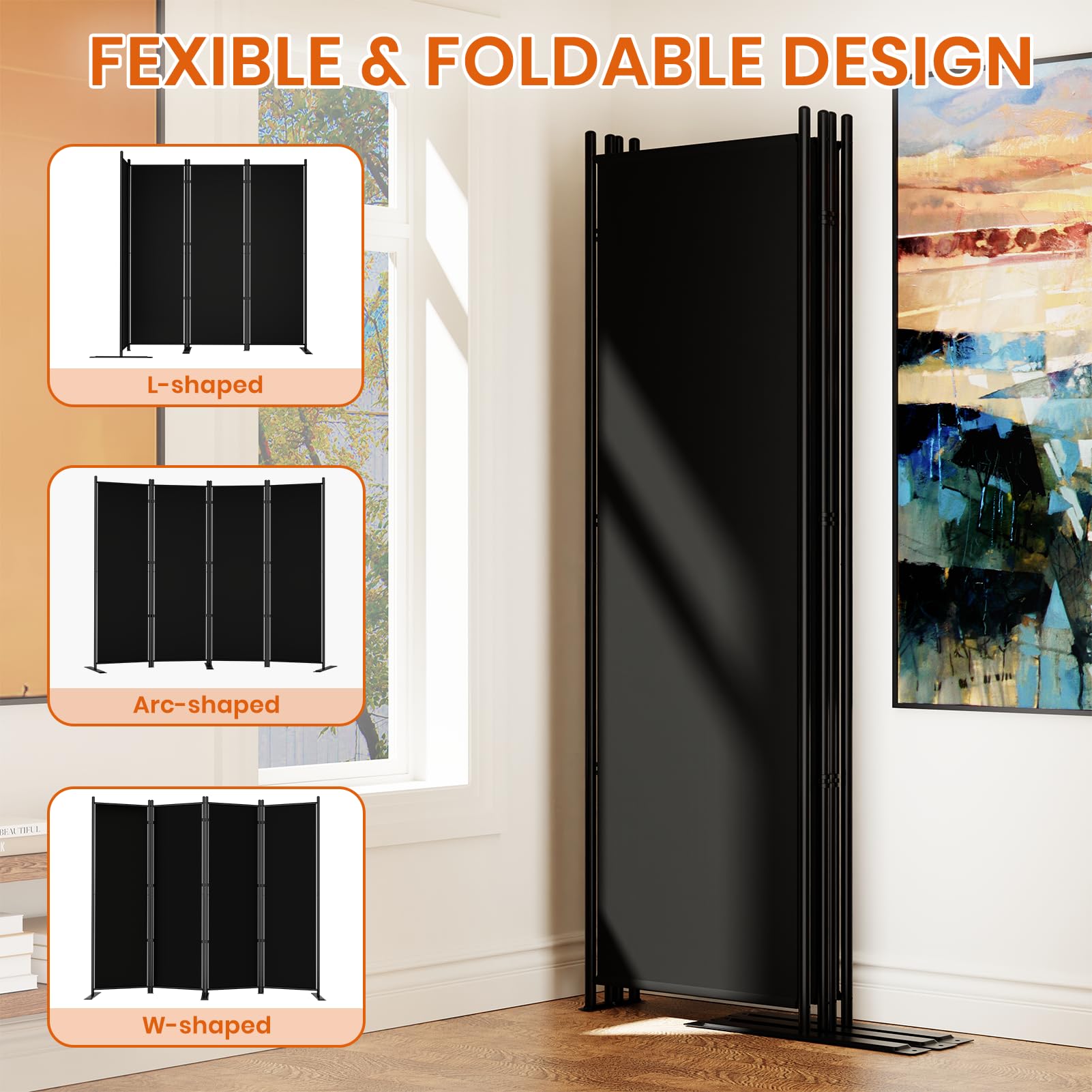Multi Purpose Roon Divider Snapklik.com : Room Divider 6FT Folding Privacy Screens, 4 Panel Fabric ...