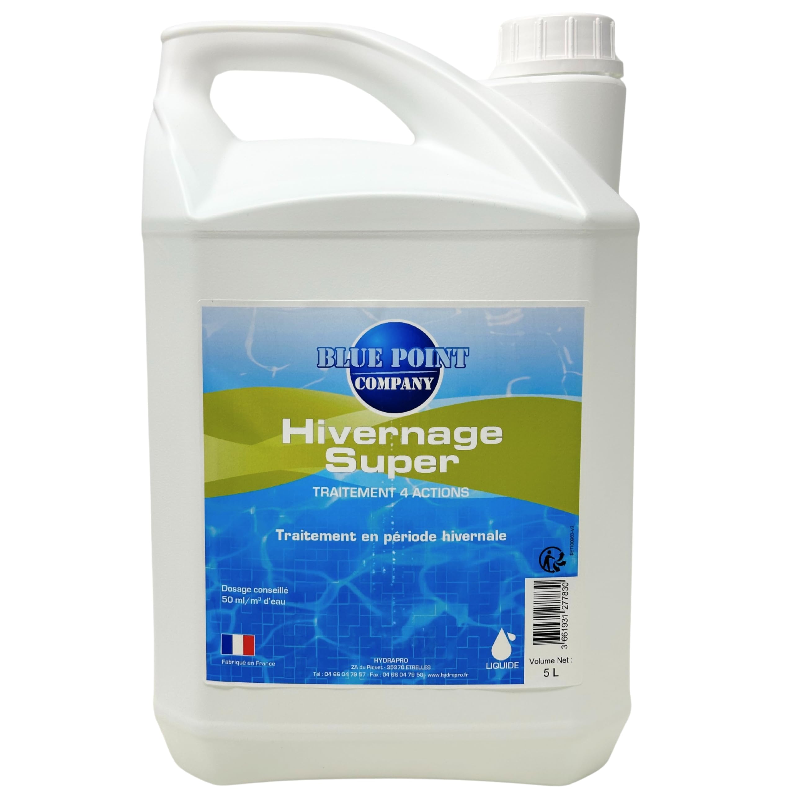 Hivernage Super Piscine, Traitement Anti Algues Vertes │Produit d’Hivernage Non Moussant pour Piscines, Efficace contre Dépôts Calcaires 5L│Empêche le Développement des Algues et les Taches de Rouille