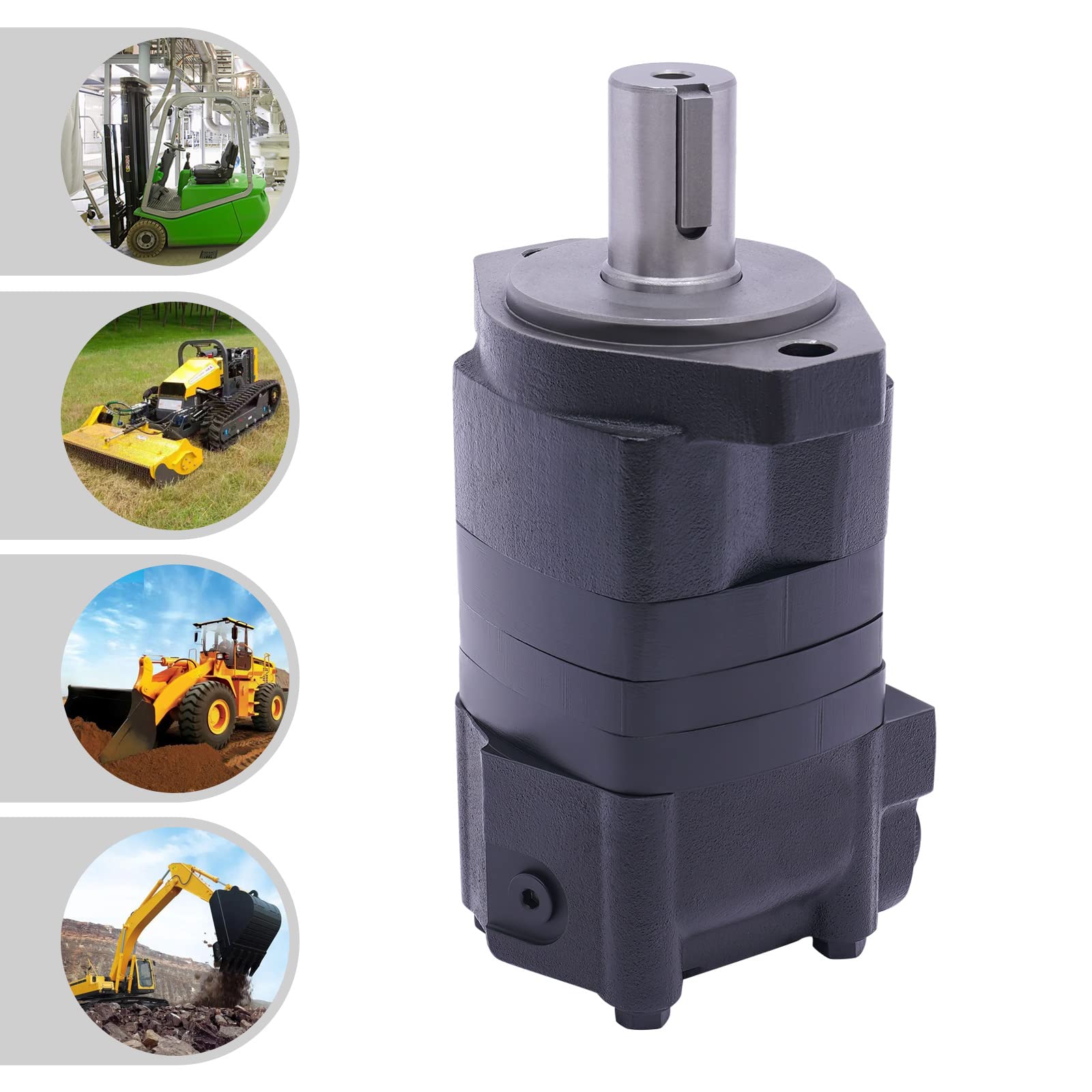 Motor hidráulico 104-1022-006, desplazamiento sin carga de 80 cc, hierro fundido, puerto escalonado de 0 anillos 7/8-14, color negro
