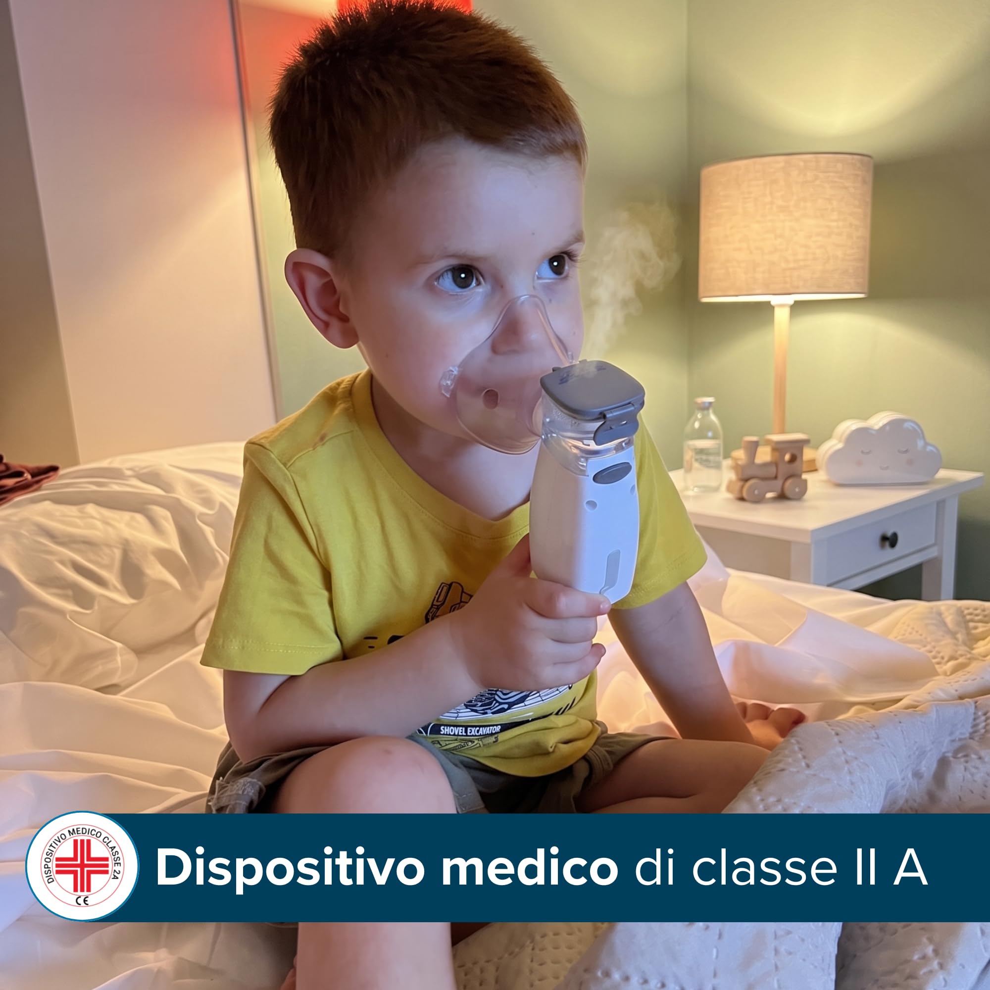 Aerosol Portatile Mesh a Ultrasuoni, Dispositivo medico classe IIA, Nebulizzatore Silenzioso Ricaricabile USB-C, per Adulti e Bambini, Borsa Inclusa, BYDOC