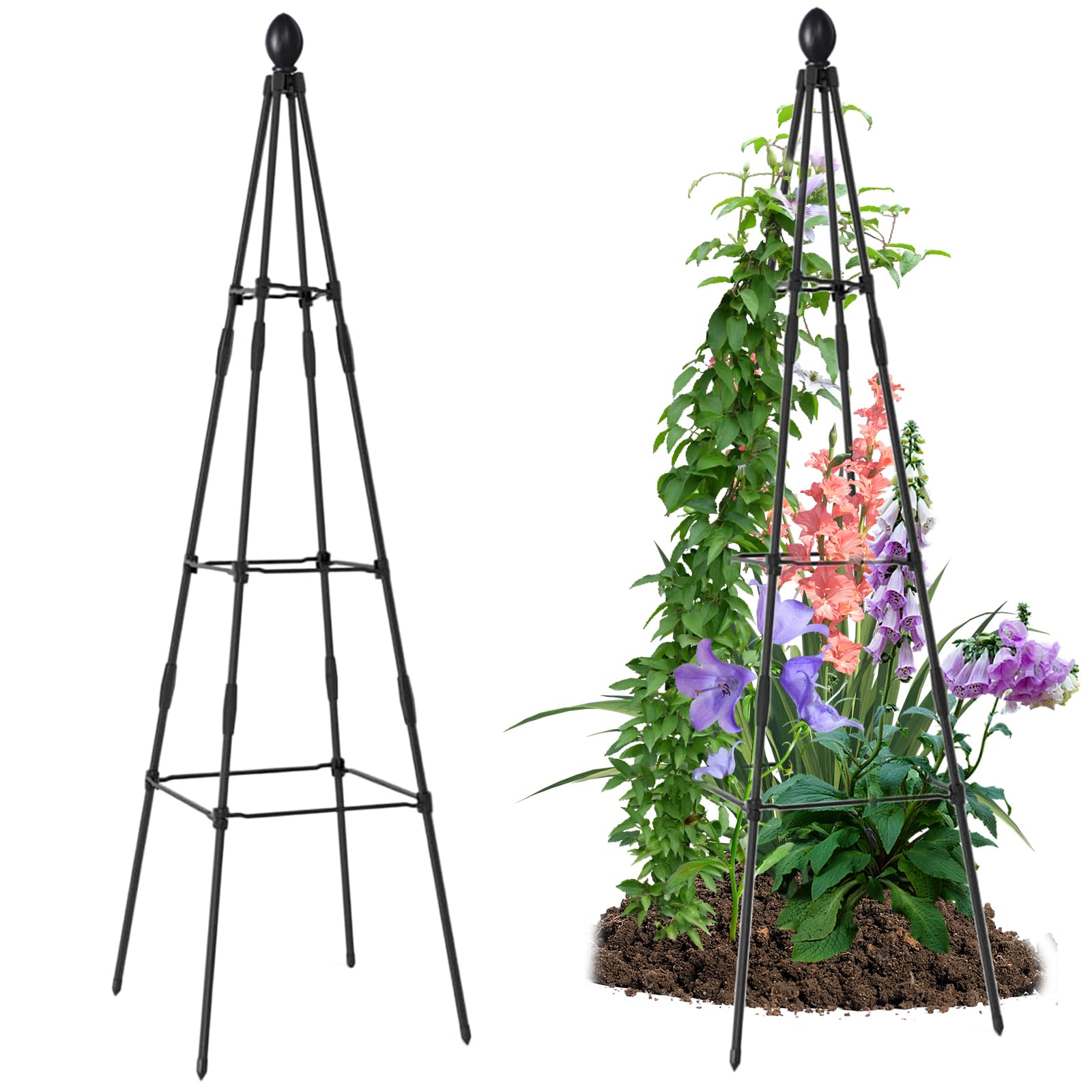 Piquets de plantes réglables et tuteurs autoportants en kit pour cadres de fleurs et bonsaïs