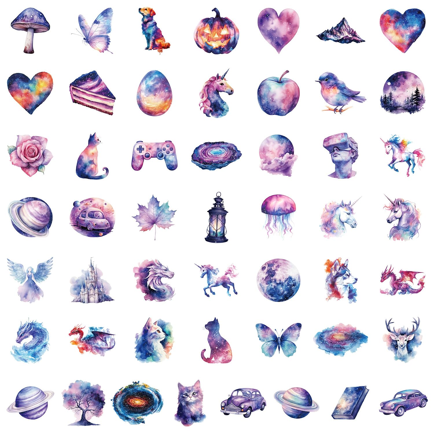 100 Pcs Starry Sky Stickers for Water Bottle,Phone,Guitar,Laptop,Skateboard,Luggage,Starlit Sky Nordic Style Stickers Waterproof Vinyl,Graffiti Decorate for Teens Girls Boys Child Motivate Gift - Image 4