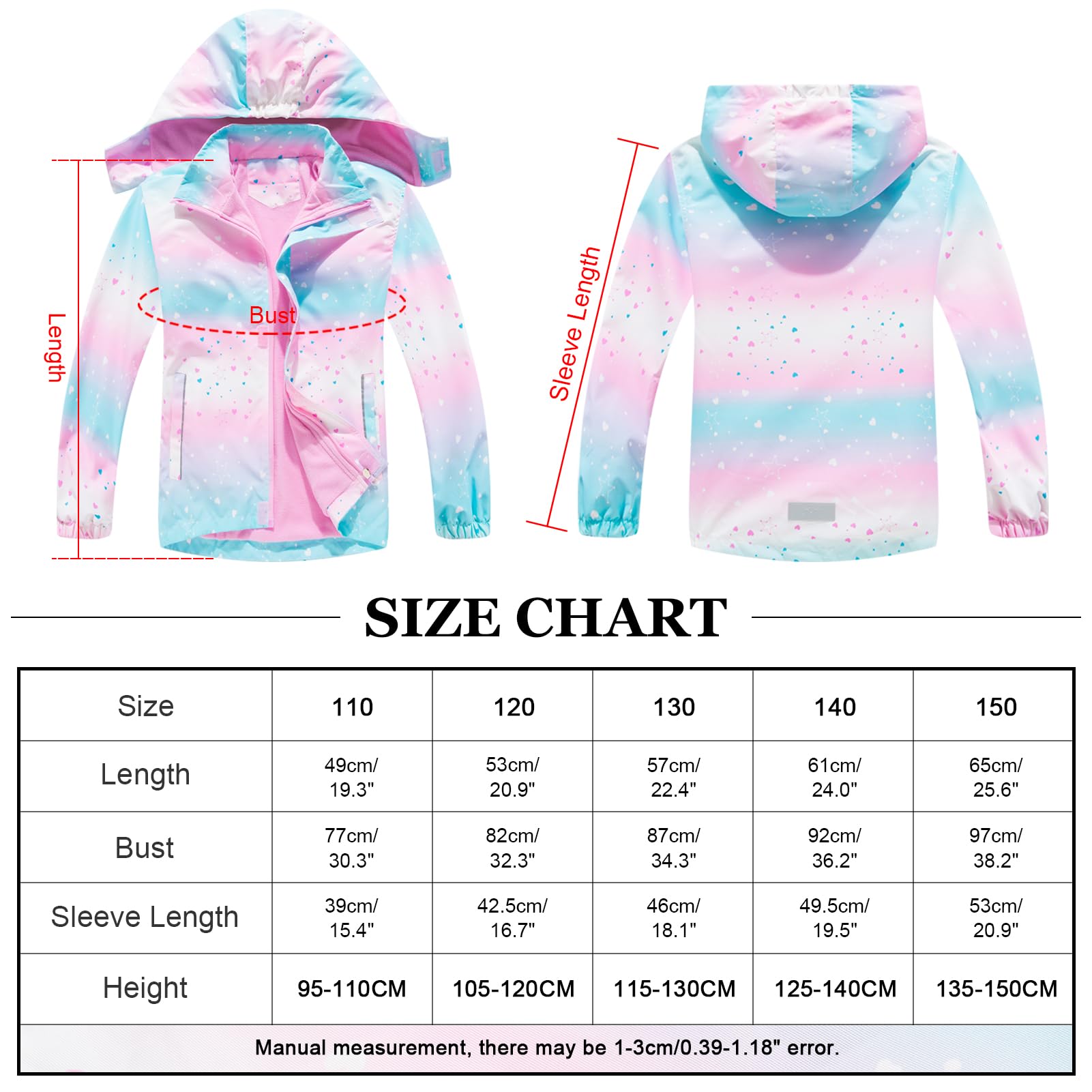 Kurtka softshell dla chłopców i dziewcząt z podszewką z polaru Kurtka przejściowa z nadrukiem Kurtka outdoorowa Ciepła wiatroszczelna Oddychająca Wiosna Jesień
