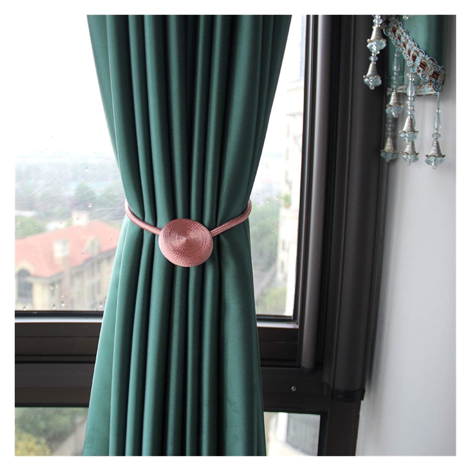 Rideau 2 pièces magnétique Rideau Embrasse Maison décoratif Rideau Boucle Corde Sangle Accessoire Aimant Rideaux Support Boucles
