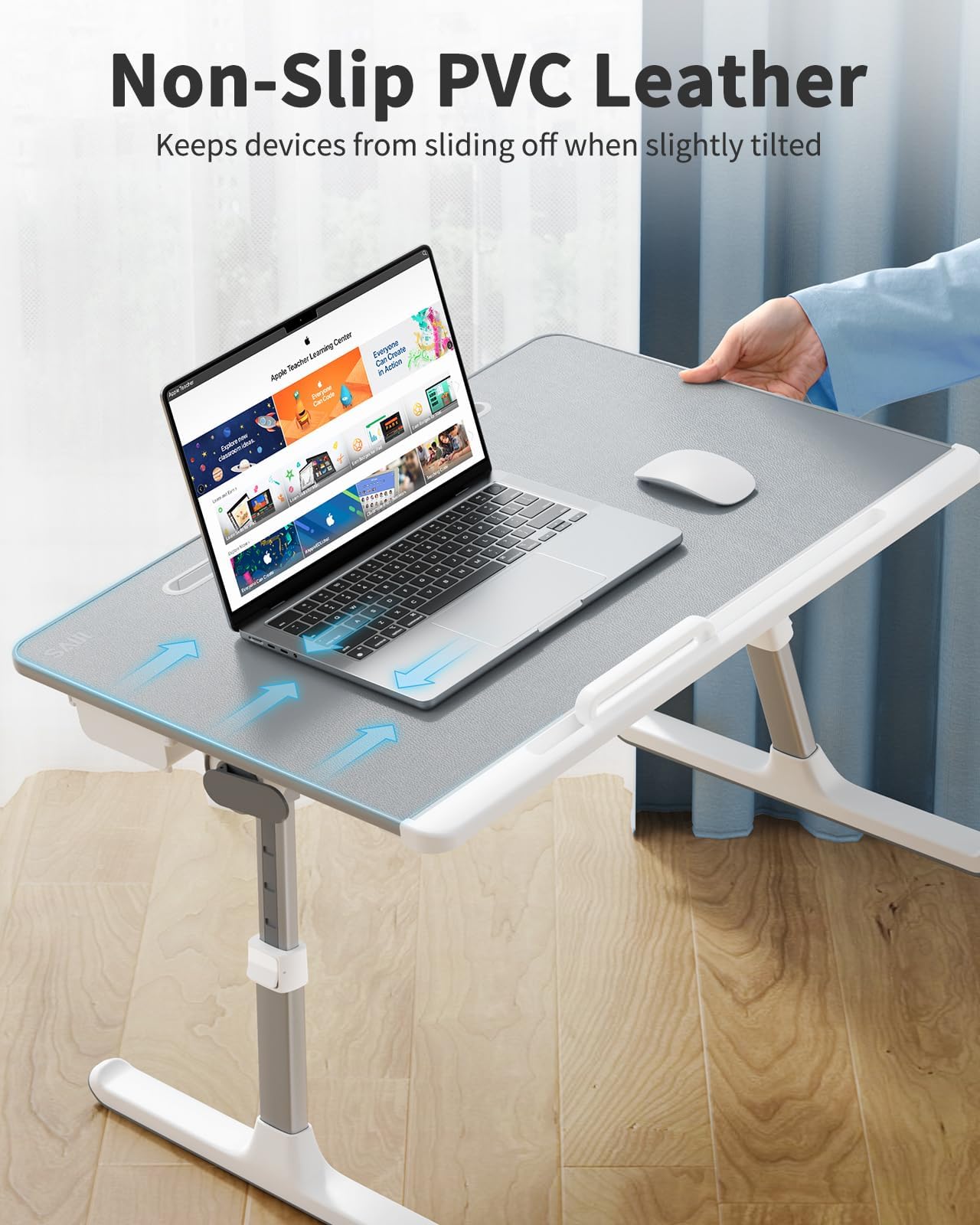 Laptop tray SAIJI 60 45cm Table lap for bed Multi-purpose Premium Lapdesk Height Angle adjustable with Book Stand — view 5
