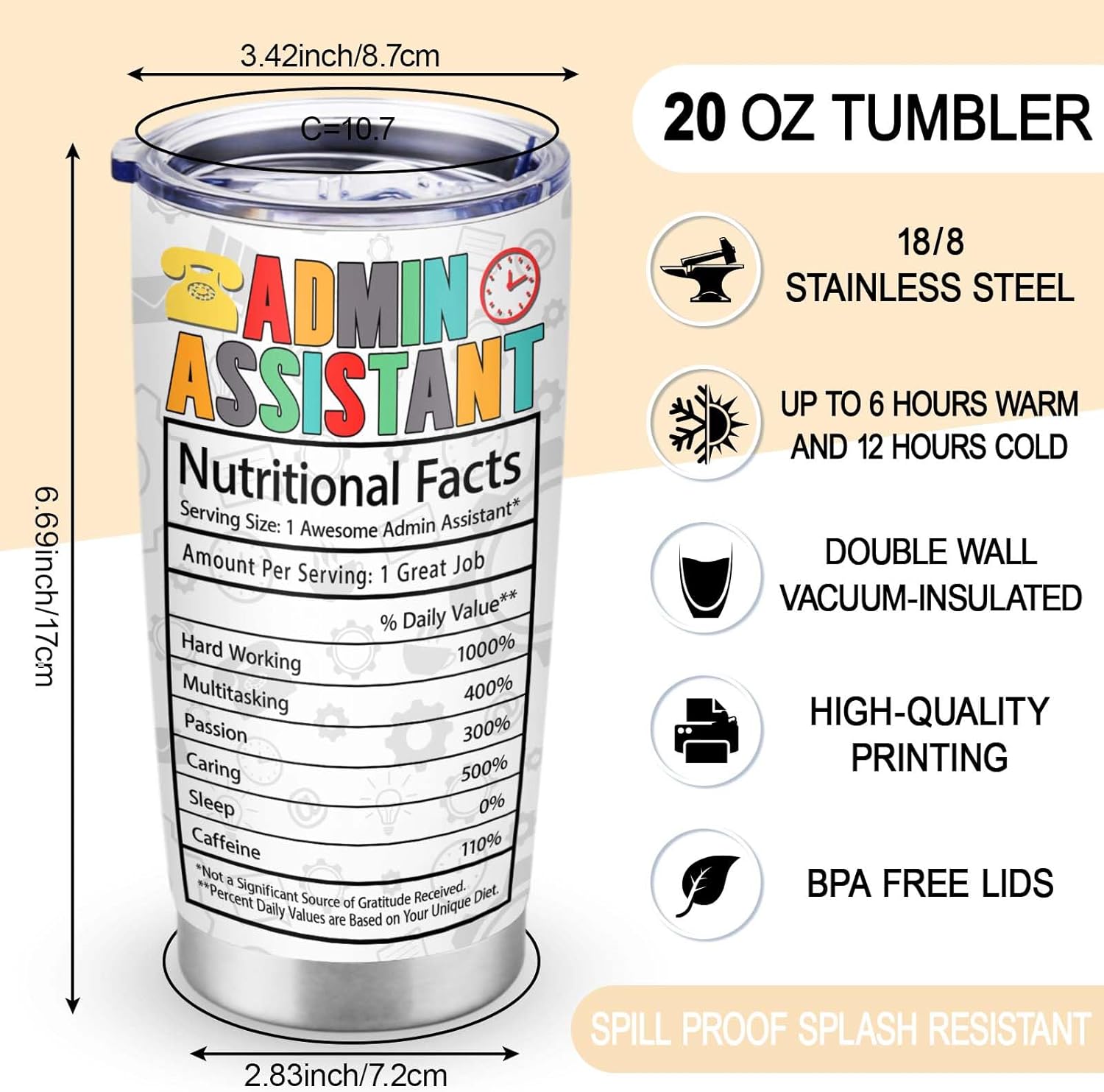 CaringTee Administrative Assistant Gifts,Administrative Assistants Appreciation Gifts, Administrative Assistant Tumbler 20oz, Gifts for Administrative Assistant Day, New Assistant Principal Gifts - Image 4