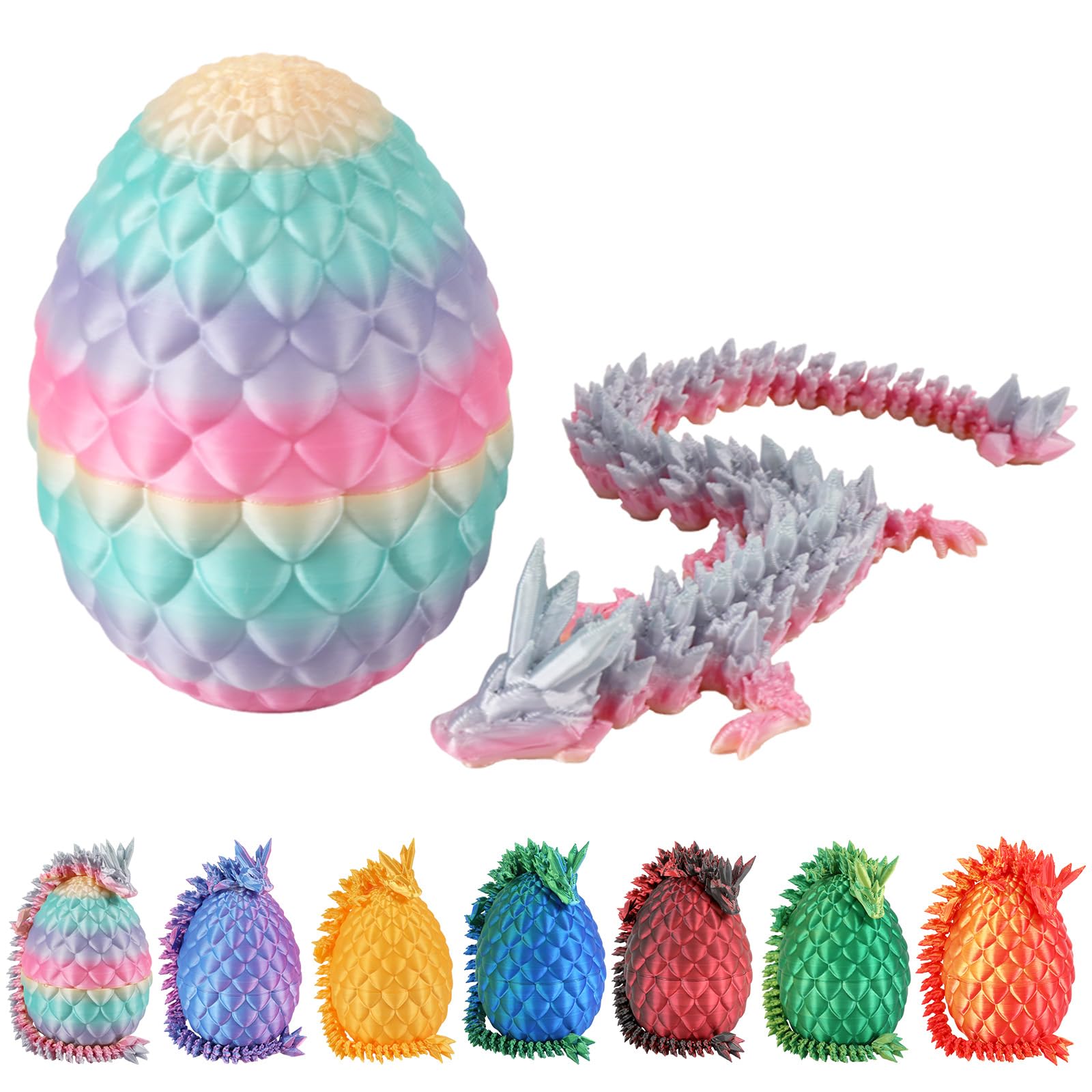 Dacnod 3D Printed Dragon Eggs for Boys Kids Toys Easter Basket Stuffers Mysterious Surprise Animals Party Decor Favors