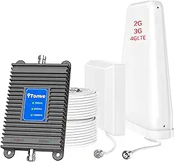 Amplificador de sinal de celular para casa | Aprovação FCC | Para todas as operadoras em bandas 2/5/13/25 aumenta o sinal 5G 4G LTE GSM CDMA para Verizon, AT&T, T-Mobile e mais | Até 5.500 SF | Cell