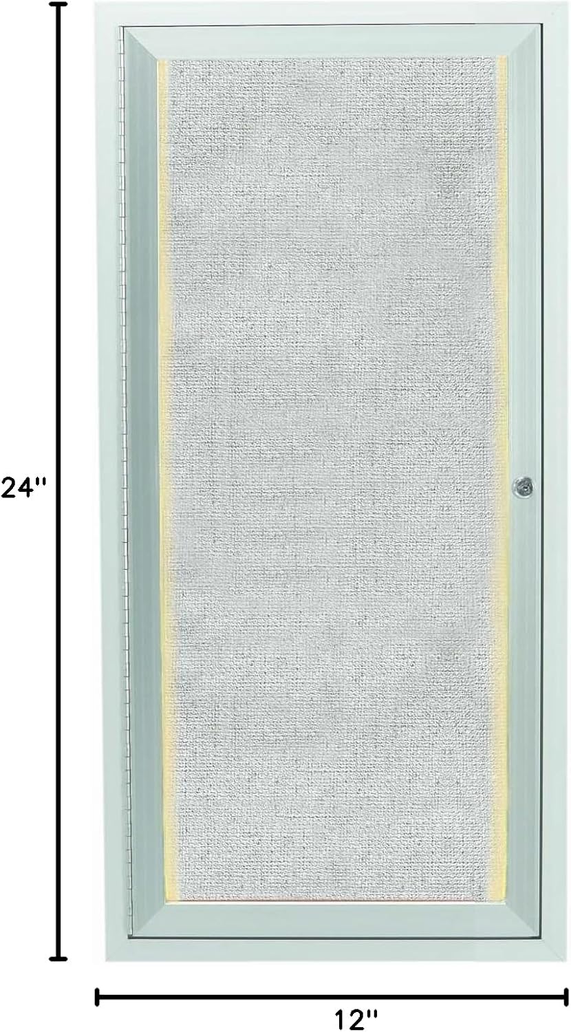 LED Enclosed Wall Mounted Bulletin Board Size: 2' H x 1' W, Frame Finish: Clear Satin Anodized