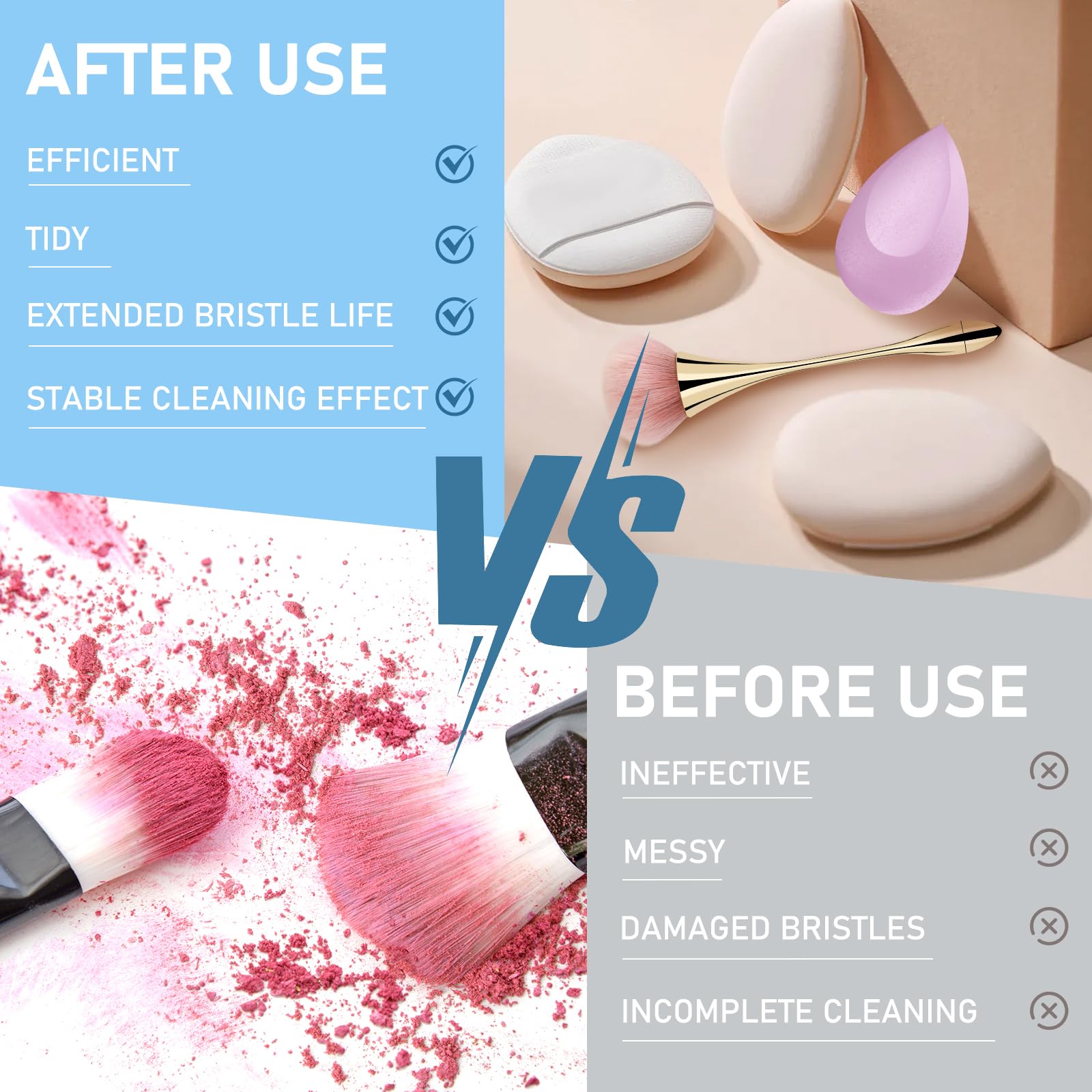 Pulito Elettrico Trucco Pennello Blu Portatile USB Cleaner Macchina con Cuscinetto di Gomma Adatto per Tutti I Pennelli Di Trucco Dimensione