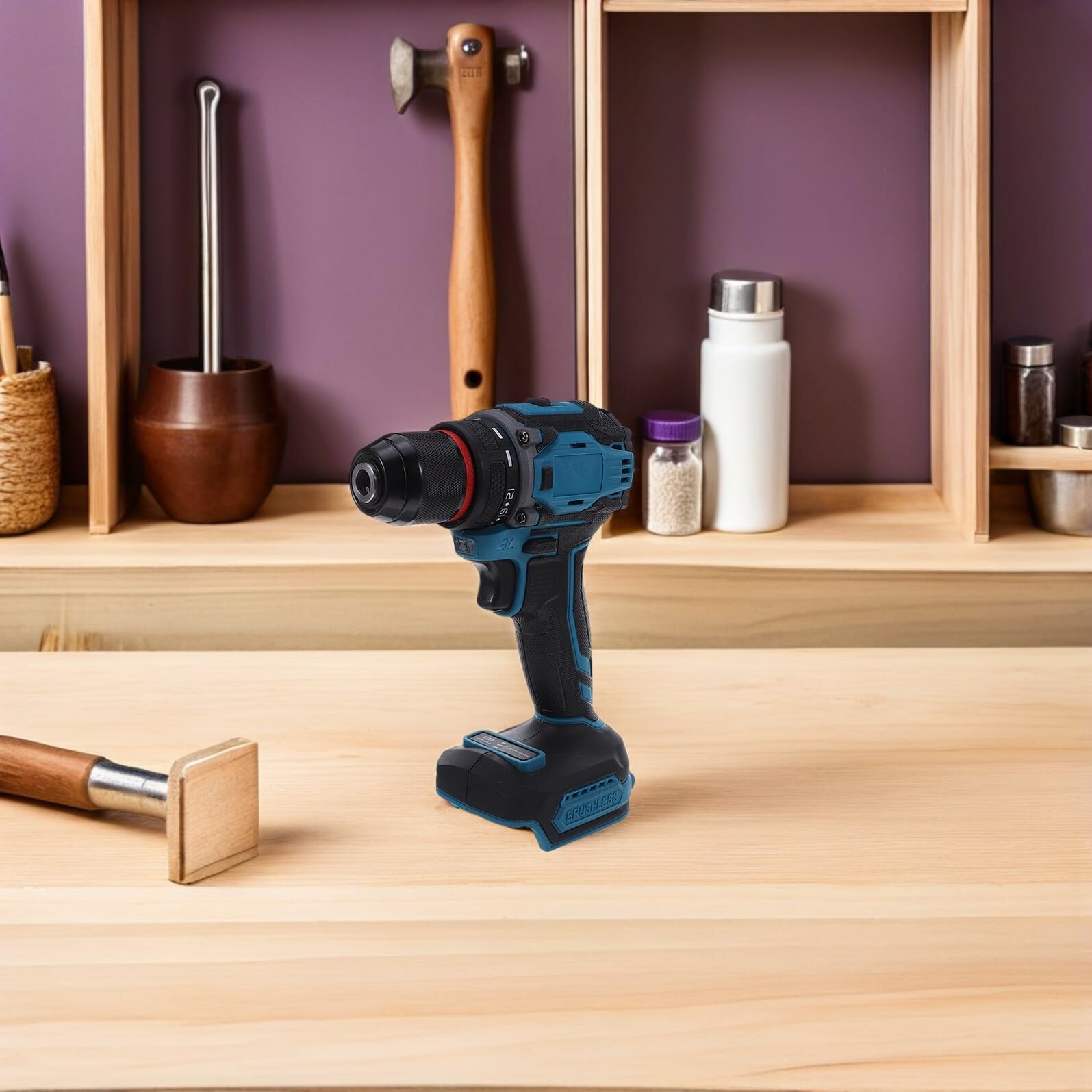 Yardenfun Taladro de Impacto Inalámbrico Portátil y Compacto Taladro Eléctrico Recargable Doble Velocidad Herramienta Eléctrica Pequeña para Bricolaje y Reparaciones Domésticas
