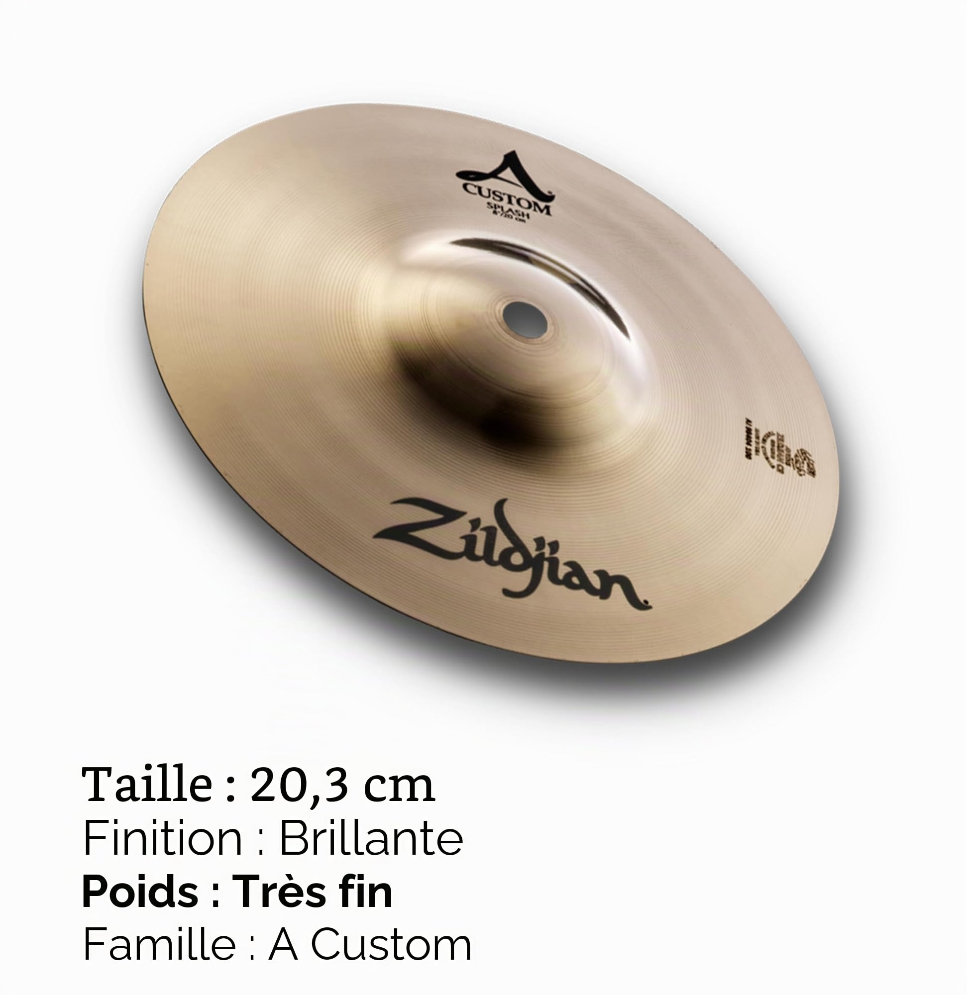 Zildjian A-Custom Splash 8" Brillant Finish - Cymbale splash