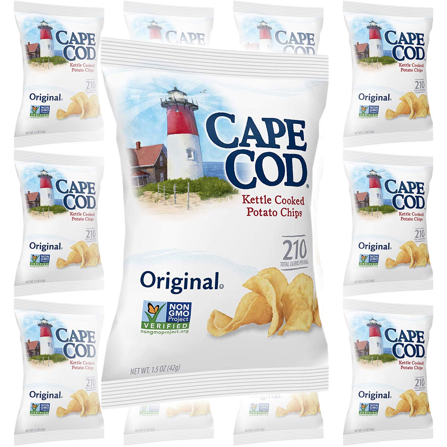 Cape Cod Potato Chips, Original Kettle Cooked, Single-Serve 1.5 Ounce (12-Pack)