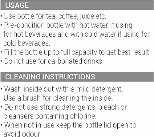 Miniatura 4 de Milton Aura 1000 - Botella de acero termoacero, 1,05 litros, color negro, 24 horas de calor y frío, fácil de transportar, a prueba de óxido y fugas,