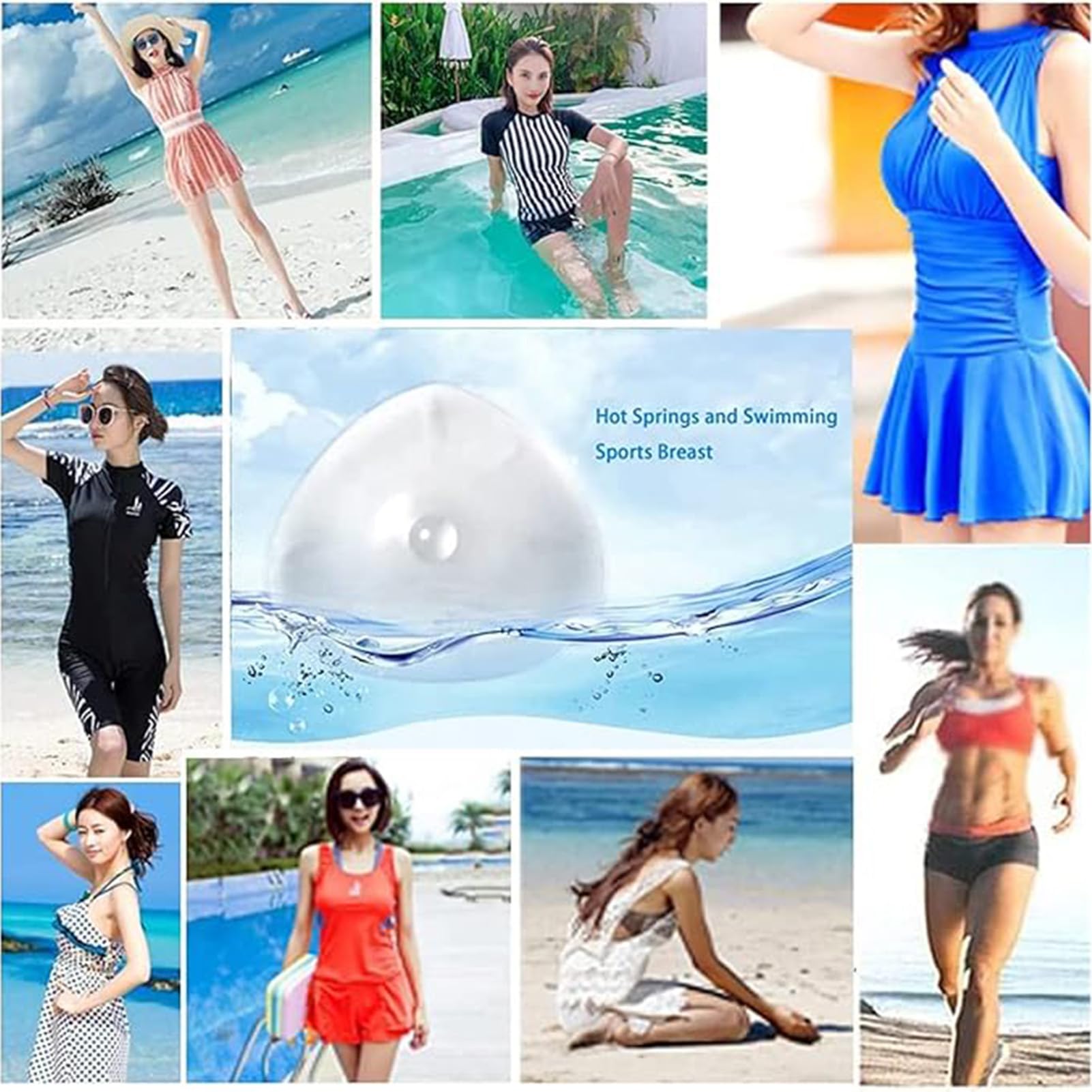Transparent,DD~cup 800g/pair,OSEMISS Samoprzylepne silikonowe żelowe wkładki do biustonosza powiększające piersi 1 para wkładek do biustonosza do kostiumu kąpielowego bikini