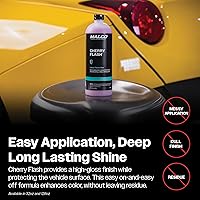 Vista 7 de Malco Cherry Flash - Cera de pasta líquida para autos – Protege y dale brillo a tu vehículo/La forma más fácil de encerar manualmente tu auto/Brillo