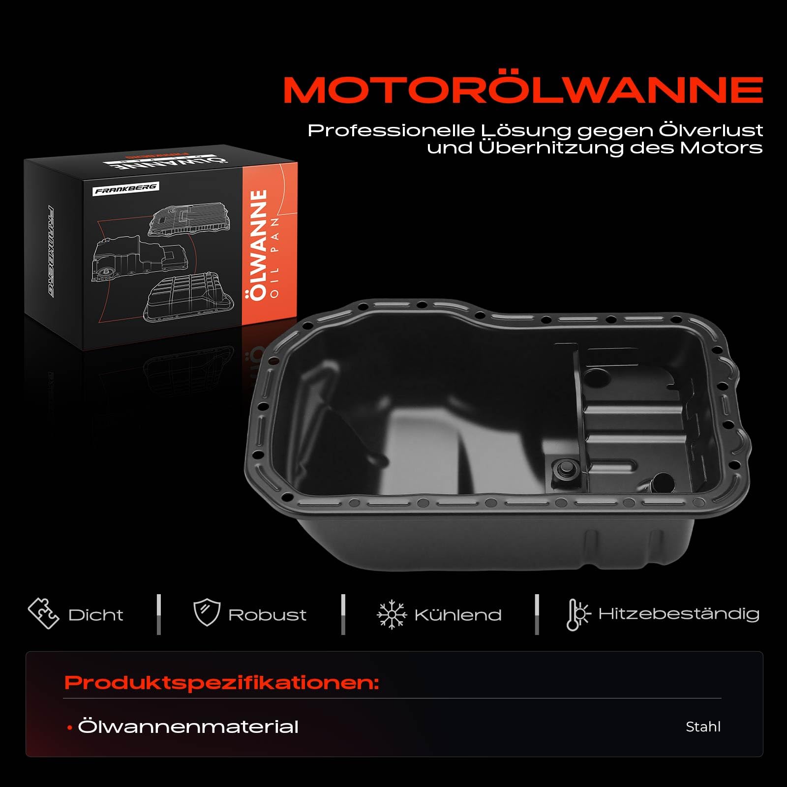 Frankberg Coppa dell'olio coppa dell'olio motore 7700857504 | Compatibile con: M.e.g.a.n.e I Classic LA0/1, Rapid Kasten/MPV F40 G40, 19 II Chamade L53, 440 K 445, Super 5 B/C40