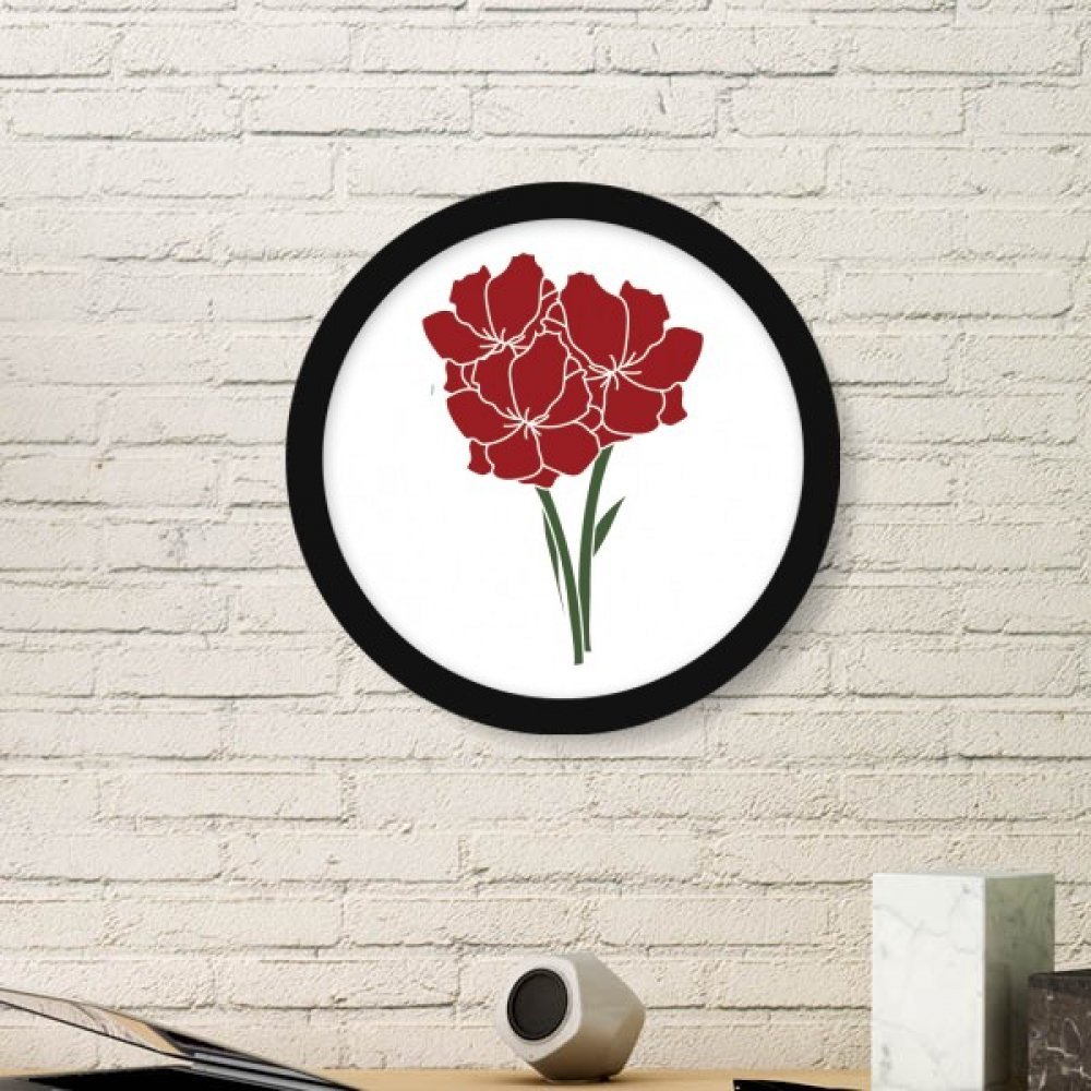 Cadre photo rond en bois avec peinture de fleur d'œillet pour décoration
