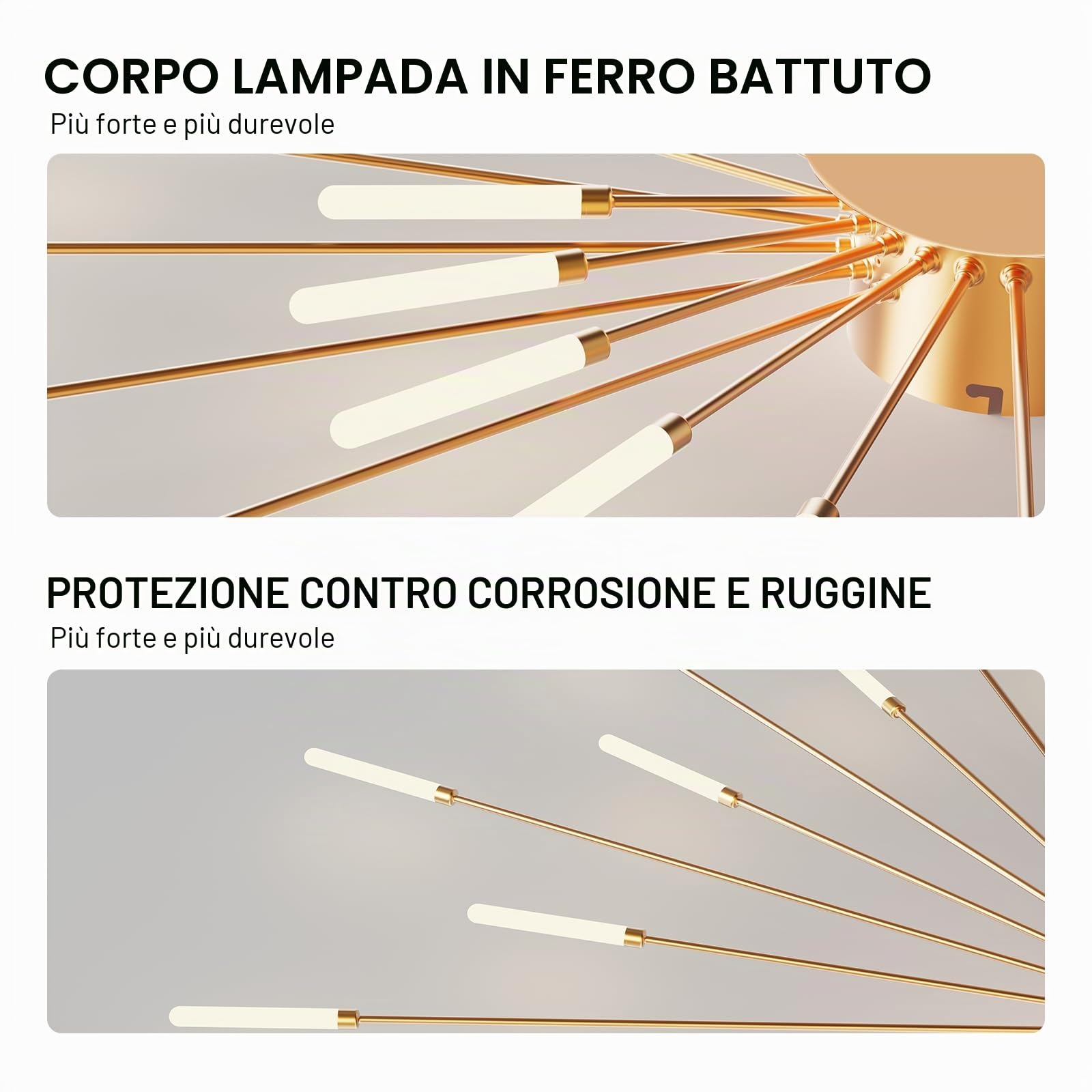 Plafoniera LED Soffitto, Plafoniera Lampada Da Salotto Moderna, Acrilico Lampadario LED Soffitto per Soggiorno Camera Da Letto Cucina Ufficio, Luce Neutra (28 teste, oro)