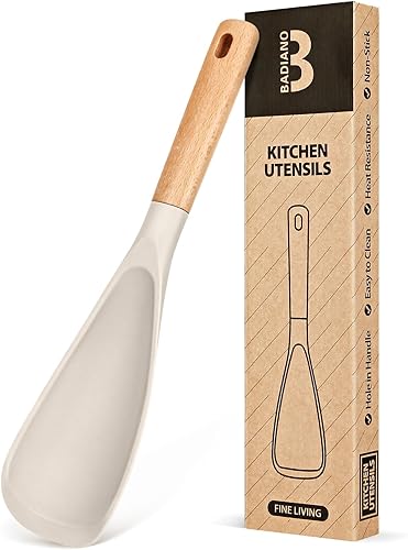 Miniatura 50 de Cuchara de cocina para utensilios de cocina antiadherentes, ideal para cocinar y servir silicona mate resistente sin BPA, cuchara con mango de Azul