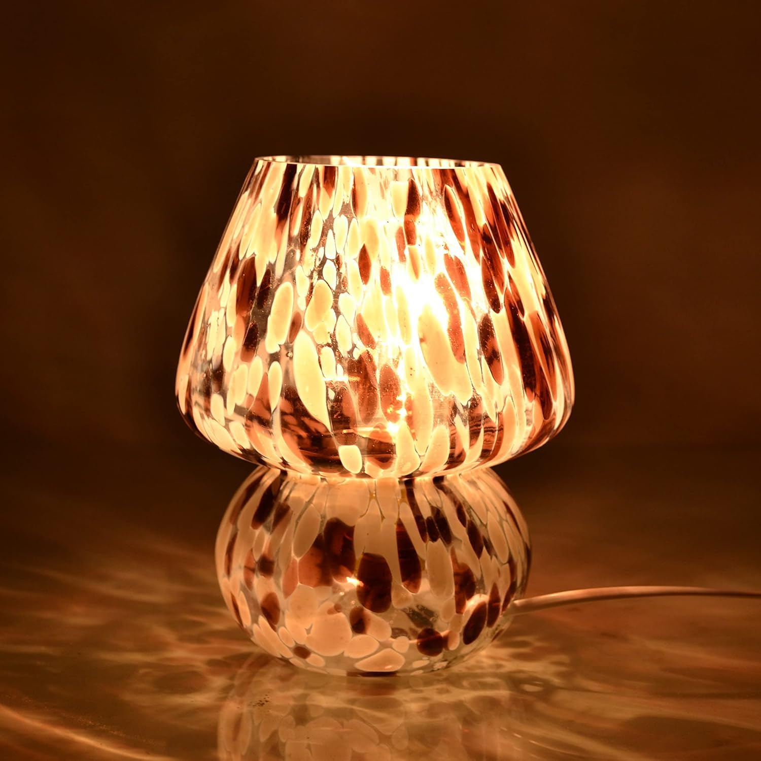 Mushroom Lamp in Black & White Murano Glass • Bedside lamp • Table Lamp • Made in India• Home Decor (Medium)-picture-19