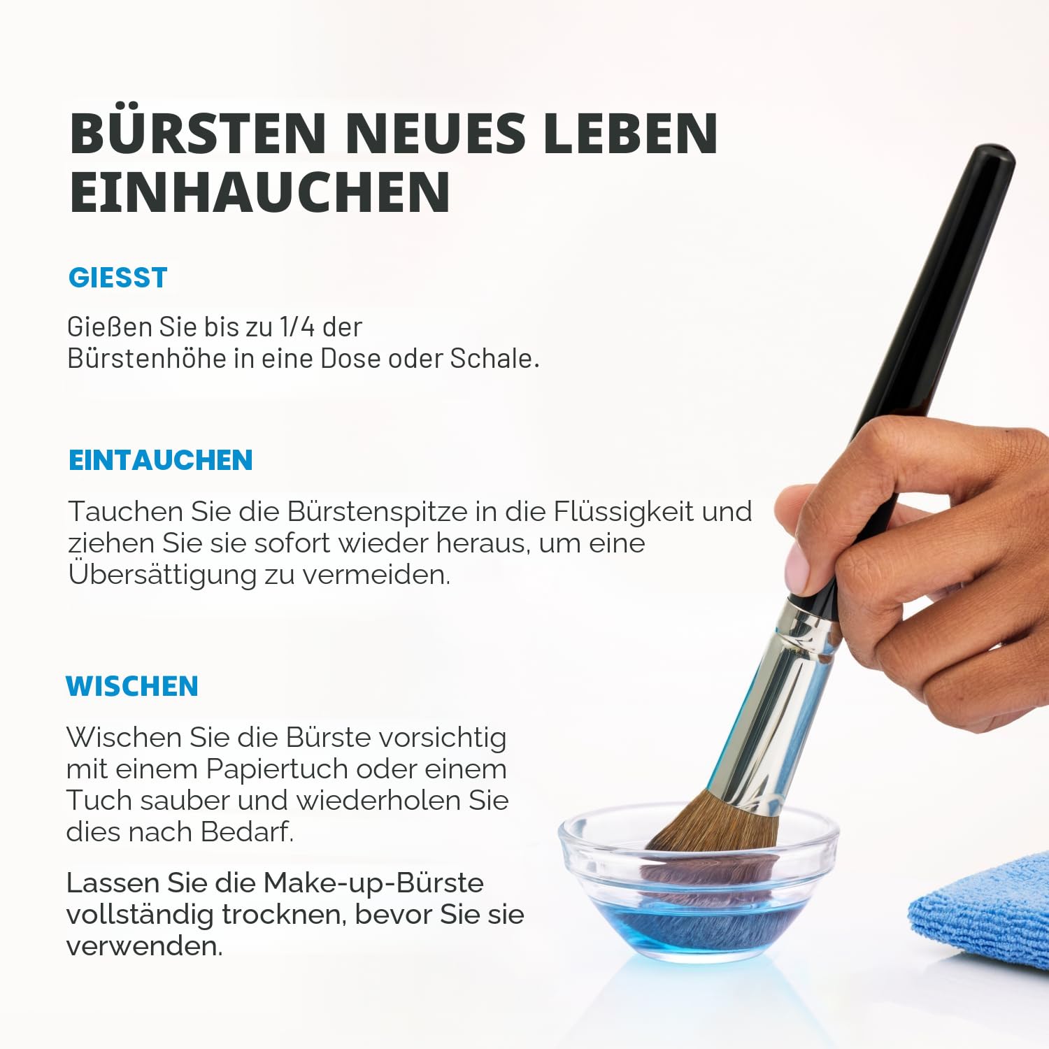 Cinema Secrets Original Blaue Vanille Make-up-Pinselreiniger-Lösung & Spray-Kombination – Professioneller Reiniger für Make-up-Pinsel – Schnell trocknend & spülungslos – Entfernt angesammeltes Make-up