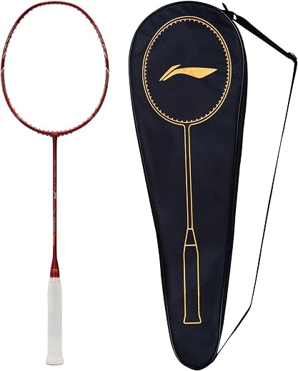 Li-Ning Windstorm 75 S Unstrung Badminton Racquet|G5-75 Grams|Carbon Fiber, Head Heavy|Maximum String Tension - 30lbs | Re