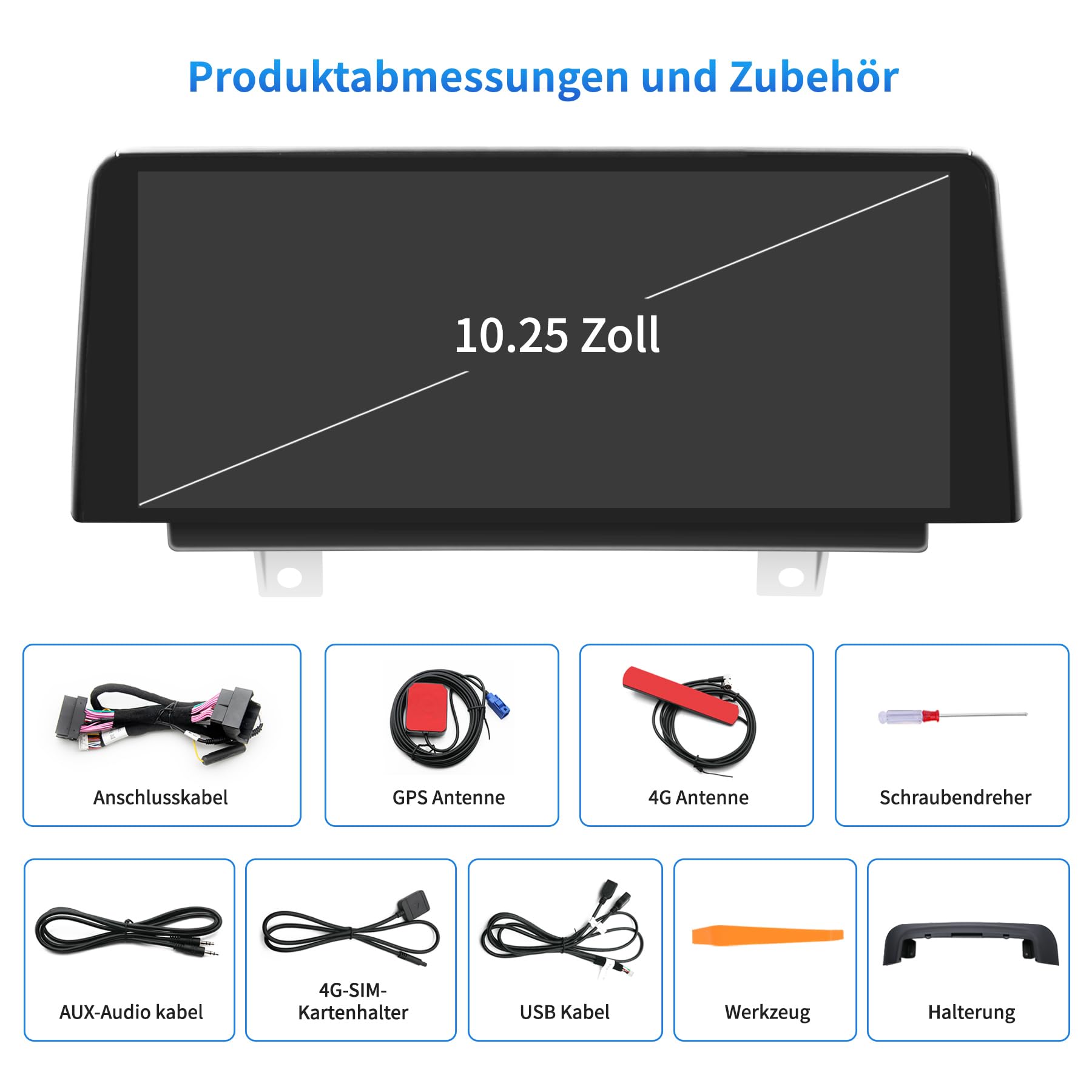 Autoradio für BMW 3er F30/F31/F34 & 4er F32/F33/F36 2013-2016 NBT System | CarPlay/Android Auto, Behält iDrive, Bluetooth, GPS, FM, WLAN, Lenkradsteuerung, 4+64GB Android Auto Radio 10,25″ Touchscreen