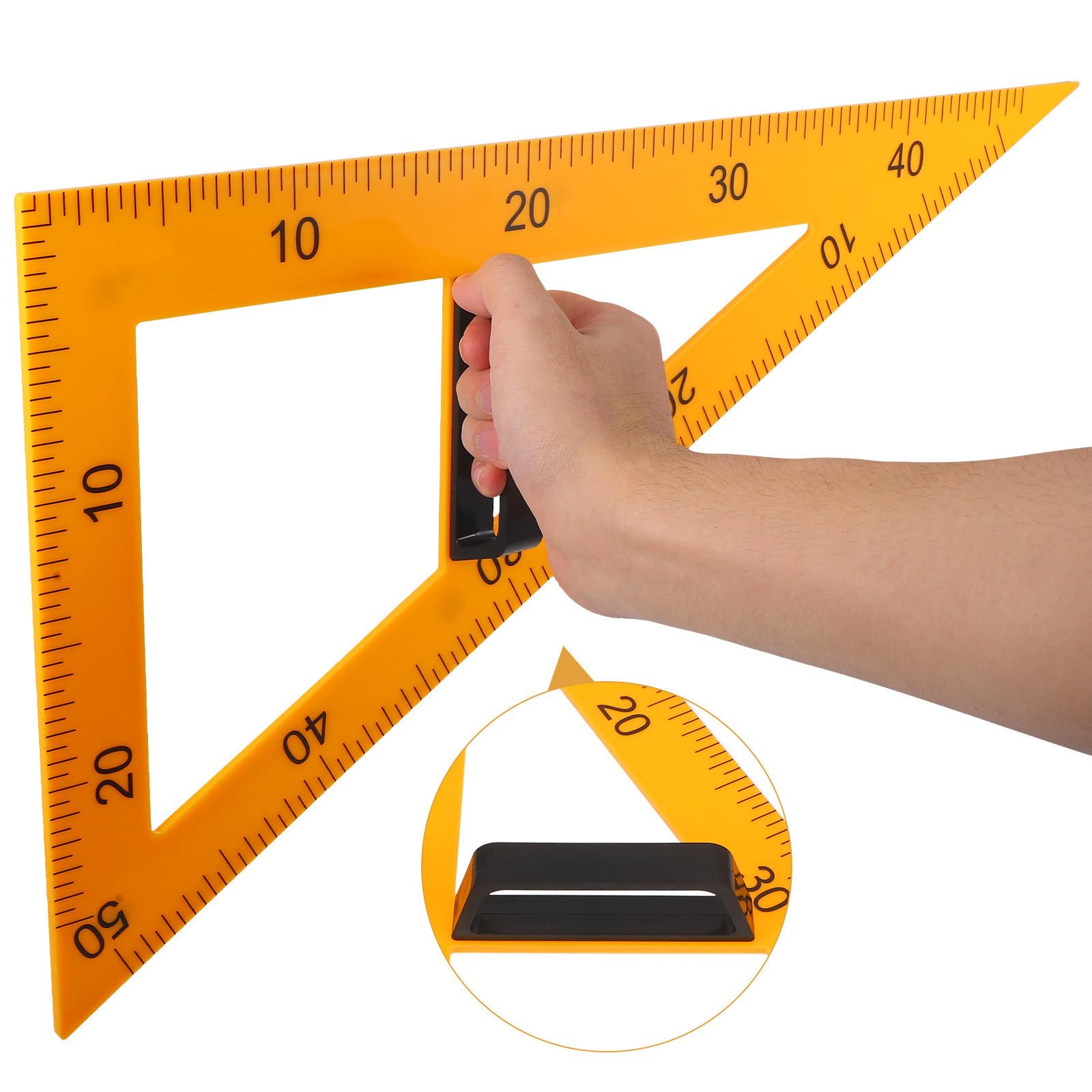 Équerre Magnétique en Plastique pour Tableau Noir Poignée Amovible, Règle Triangulaire 60° pour Démonstrations Géométriques en Milieu Scolaire