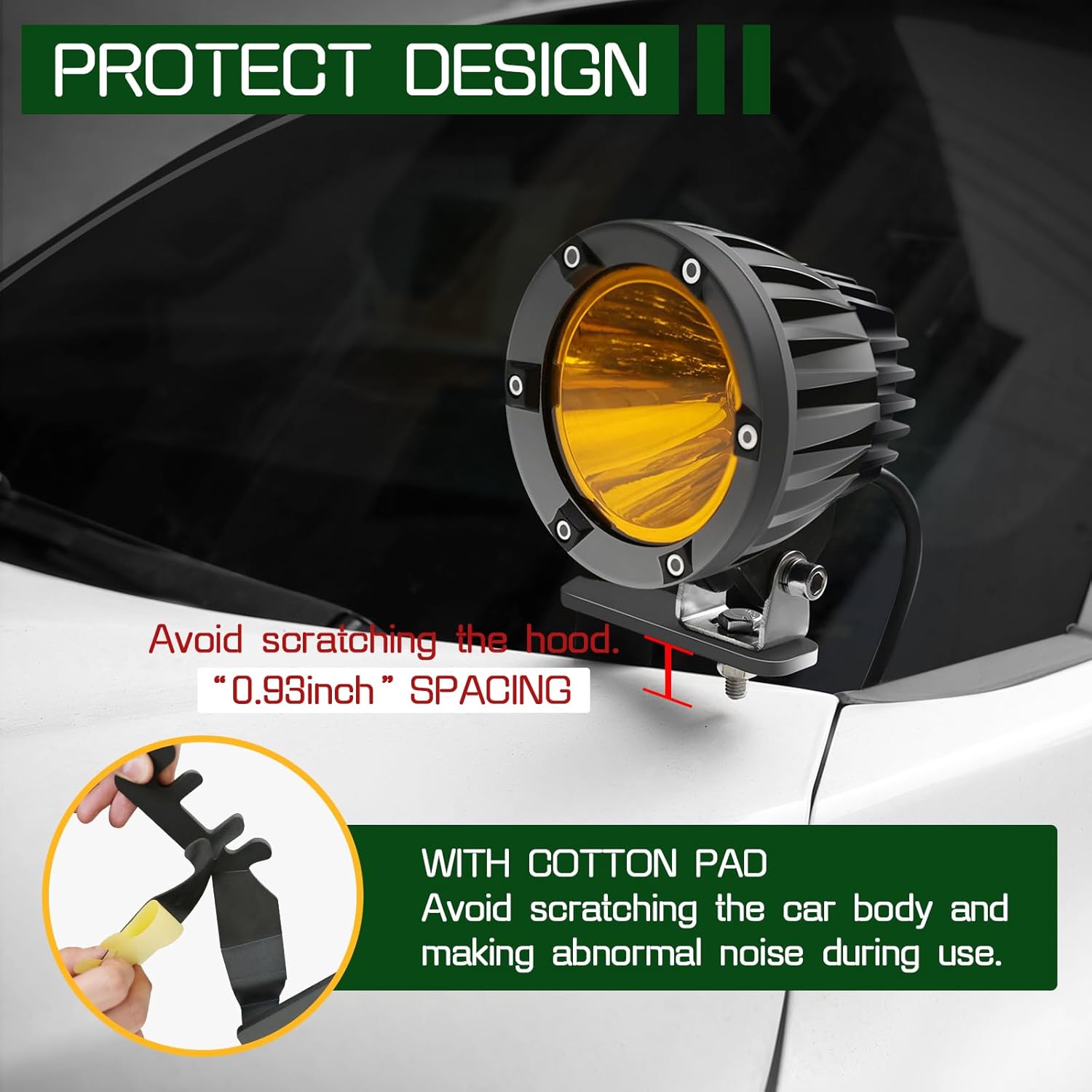 JROAD Ditch Light Brackets Hood LED Light Mount Brackets Compatible with 2022-2023 Toyota Tundra 3rd Gen | Ditch Light Hood Mounting Brackets for mounting Auxiliary Off-Road LED Pod Work Light, Black