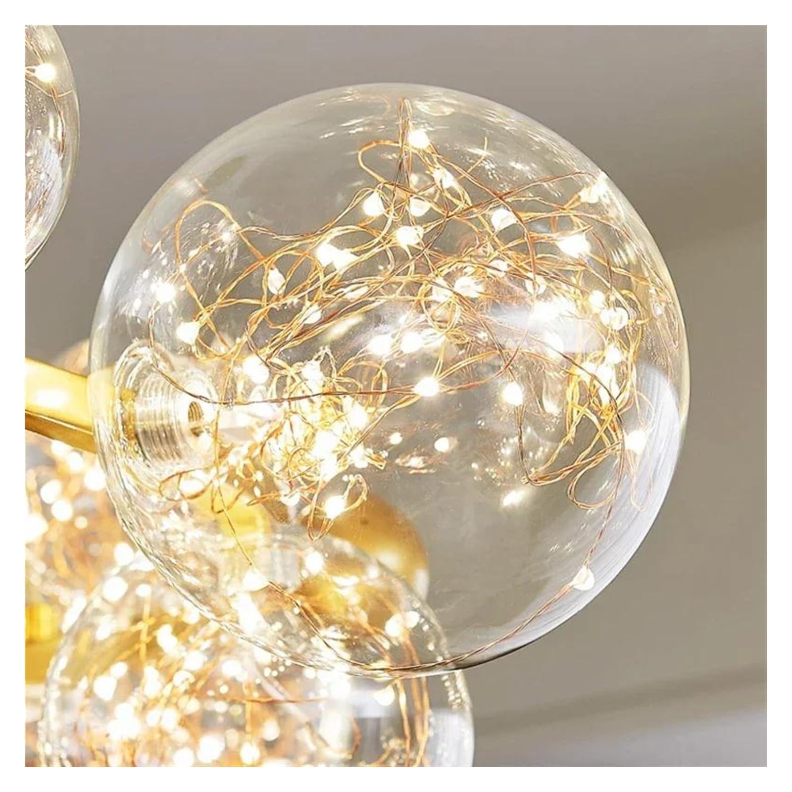 Lampadario Nordico per Soggiorno, Pieno di Stelle, Lampada da Ristorante, Rete Moderna, Anello di Celebrità, Fagioli magici, Lampada a Sospensione Creativa per Camera da Letto (Bianco Caldo,