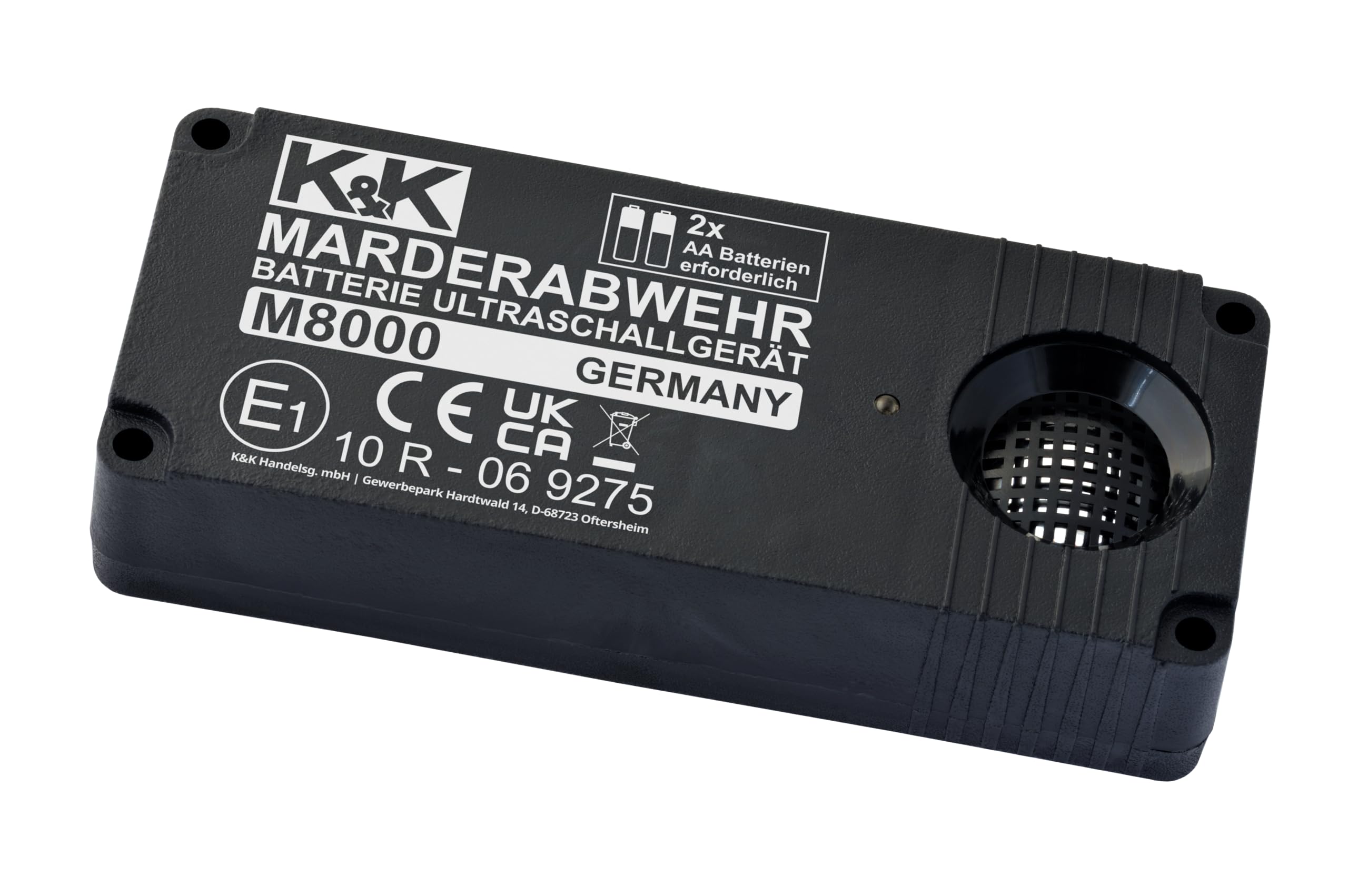 K&K M8000 - Das Mobile Marderabwehrgerät: Marderabwehr Ultraschall (autark) batteriebetrieben