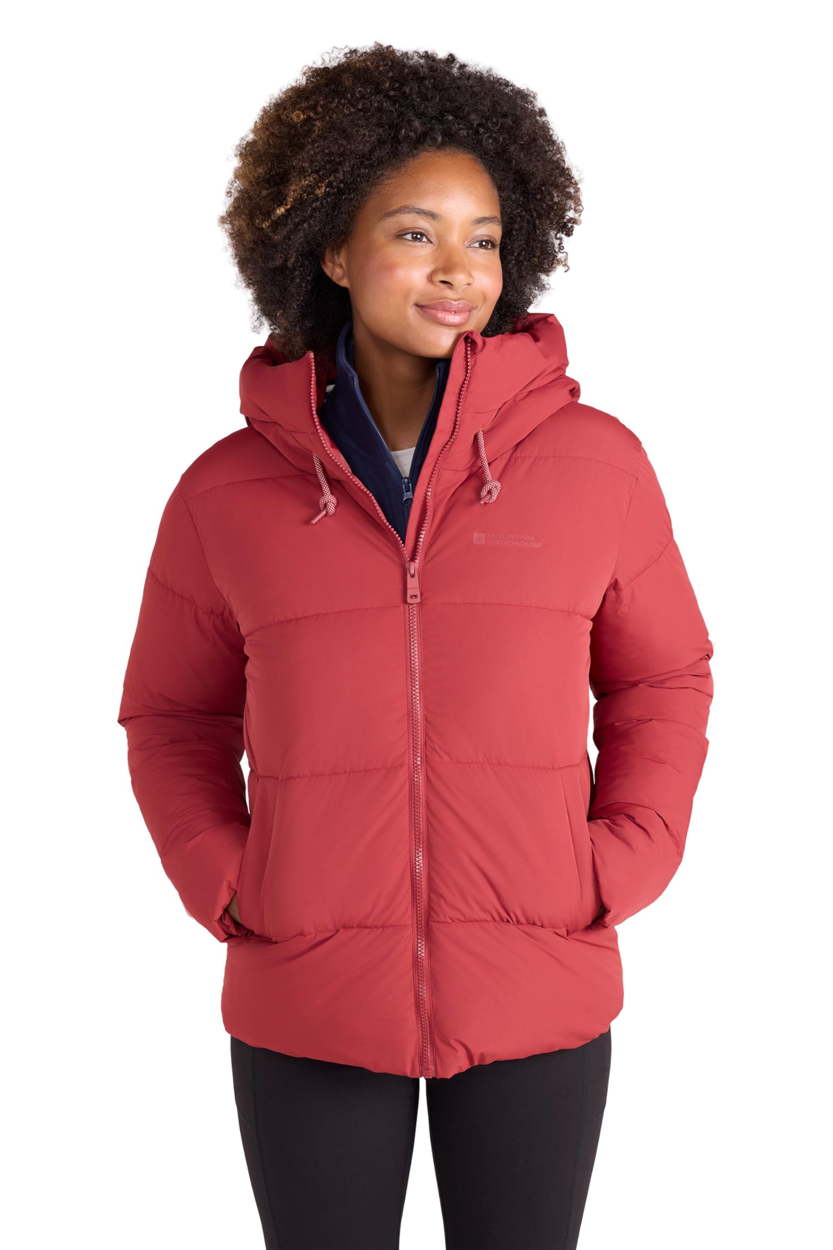 Mountain Warehouse Toasty Womens Short Padded Jacket - Water-resistant Ladies Puffer Coat with Thermal Tested -30°C - Spring Summer, Outdoors, Travelling & Hiking Red 16
