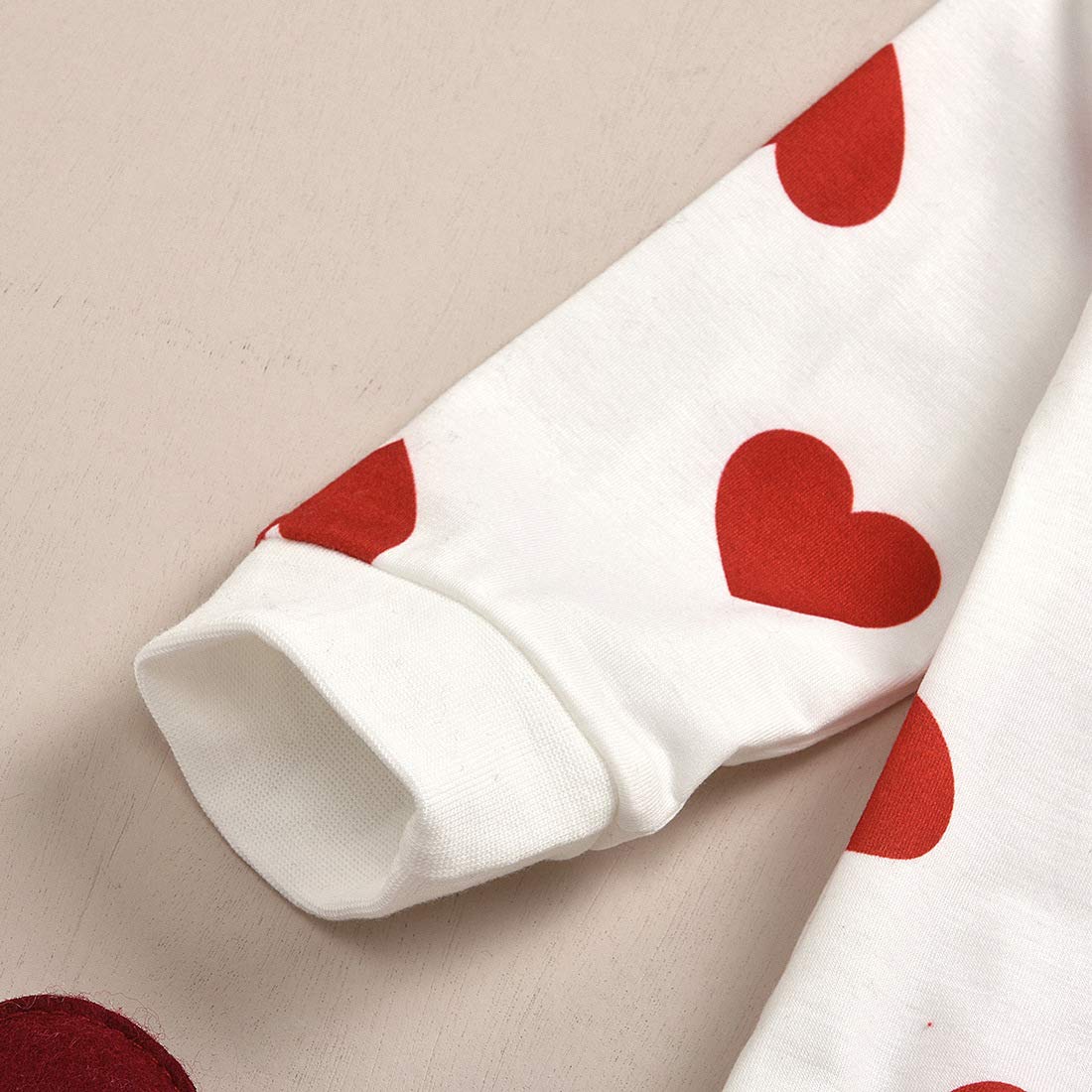 Niemowlę maluch dziewczynek walentynki stroje z długim rękawem sweter z nadrukiem serca bluza koszulka topy + spódnica mini 2 szt. zestaw ubrań wiosenno-jesiennych