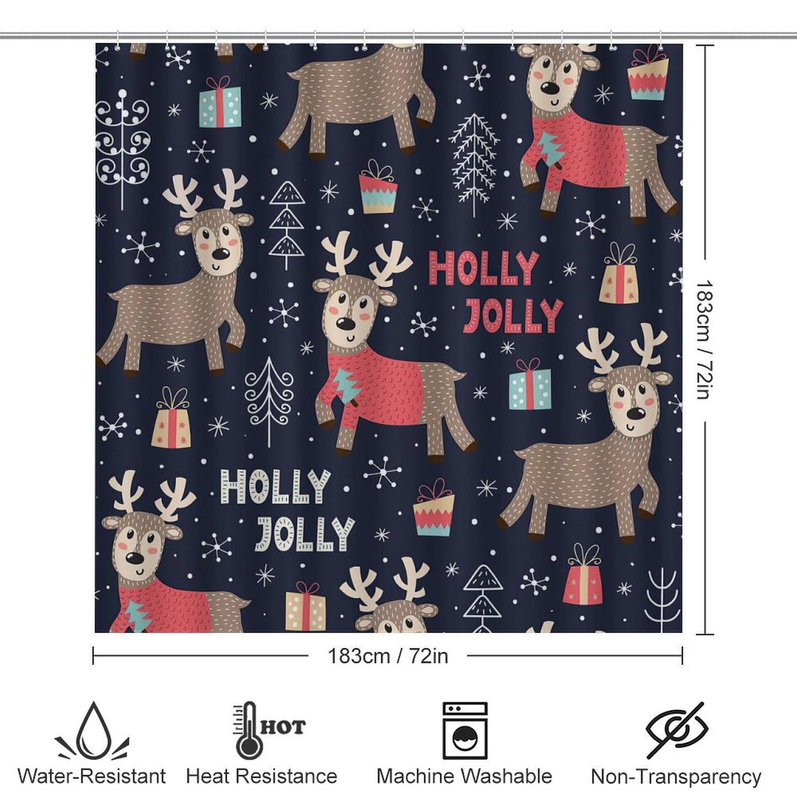 Holly Joly Baño de Cuatro Piezas Tappeto De Baño Absorbente Y Antideslizante, Ideal para Usar En Ducha Y Mantener El Suelo Seco 183×183cm