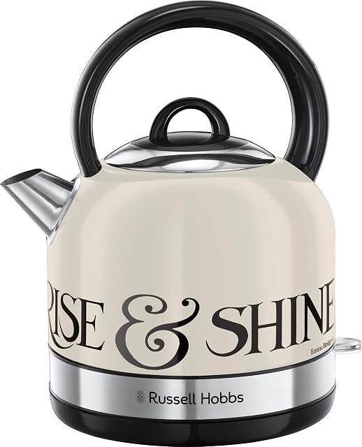 Russell Hobbs 23907 Emma Bridgewater Kettle, Black Toast Cordless Electric Kettle Toast and Marmalade, 3000 W
