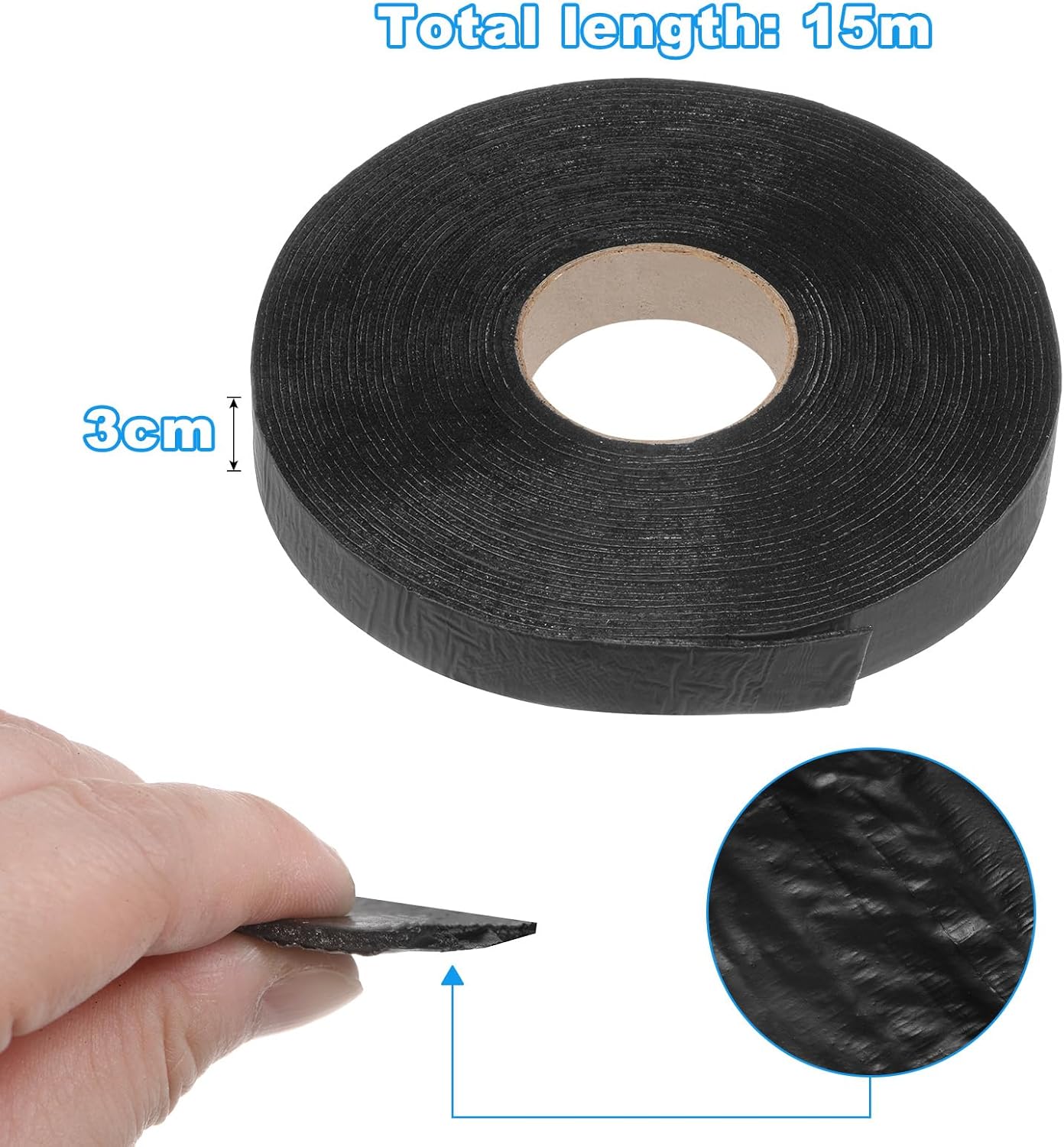 HARFINGTON 2Rolls 98ft x 1.2" Asphalt Crack Tape Self-Adhesive Repair Tape High Adhesion Filler Bendable Sealer for Cement Road, Driveway, Pavement, Parking Lot, Roof, 49ft Each Roll