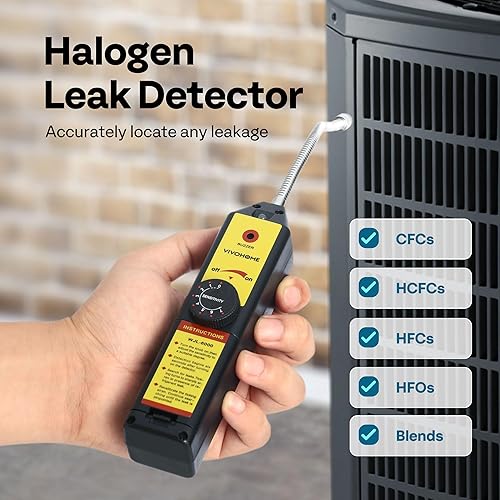 Miniatura 5 de VIVOHOME Kit de bomba de vacío de aire de paletas rotativas de una sola etapa de 110V 14 HP 3.5CFM y medidor de colector de CA, detector de fugas de