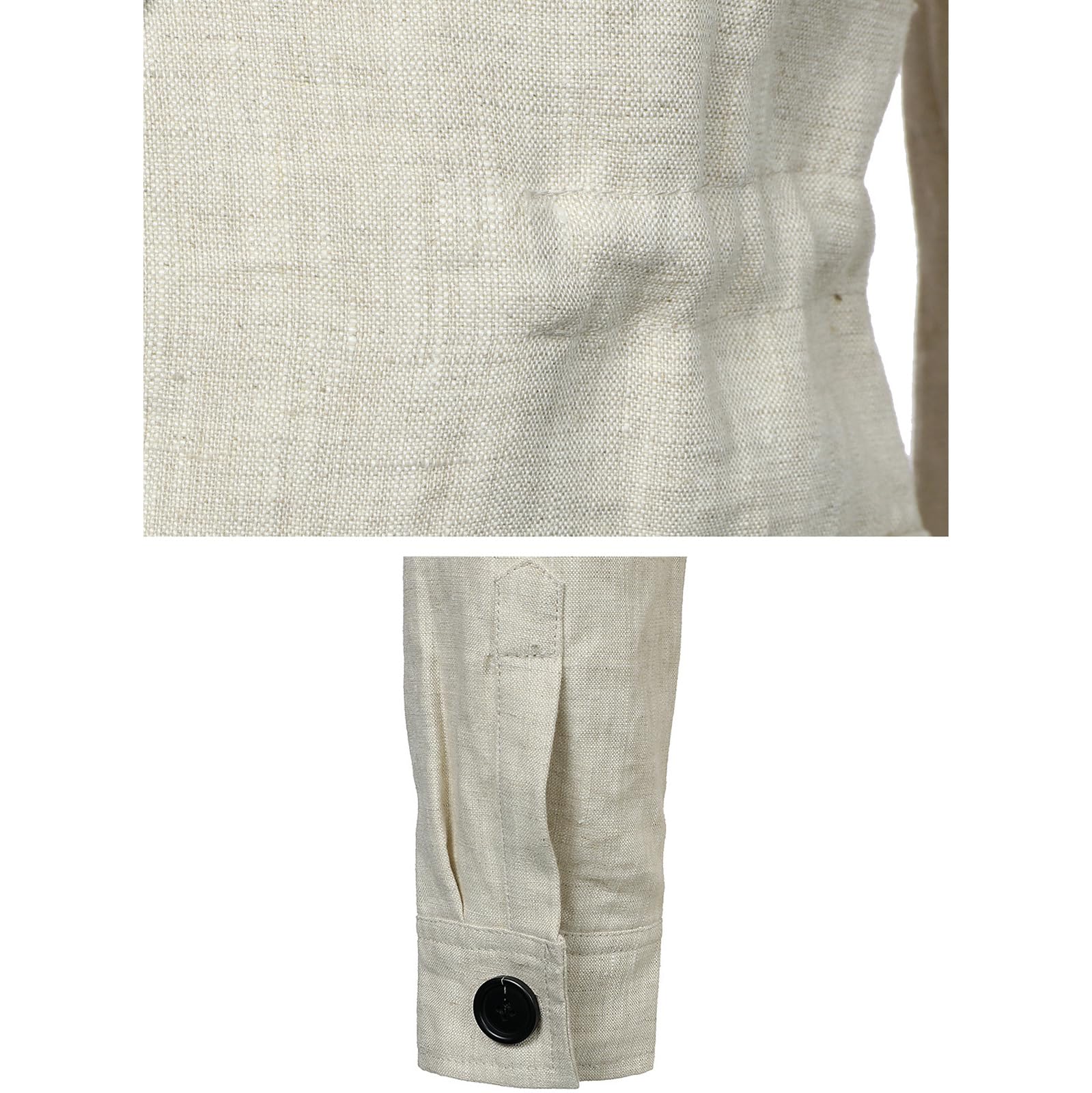 EsukAr Mens Ligero Safari Chaqueta Casual Lino Botón Hasta Multi-Bolsillo Abrigo Cargo Outwear