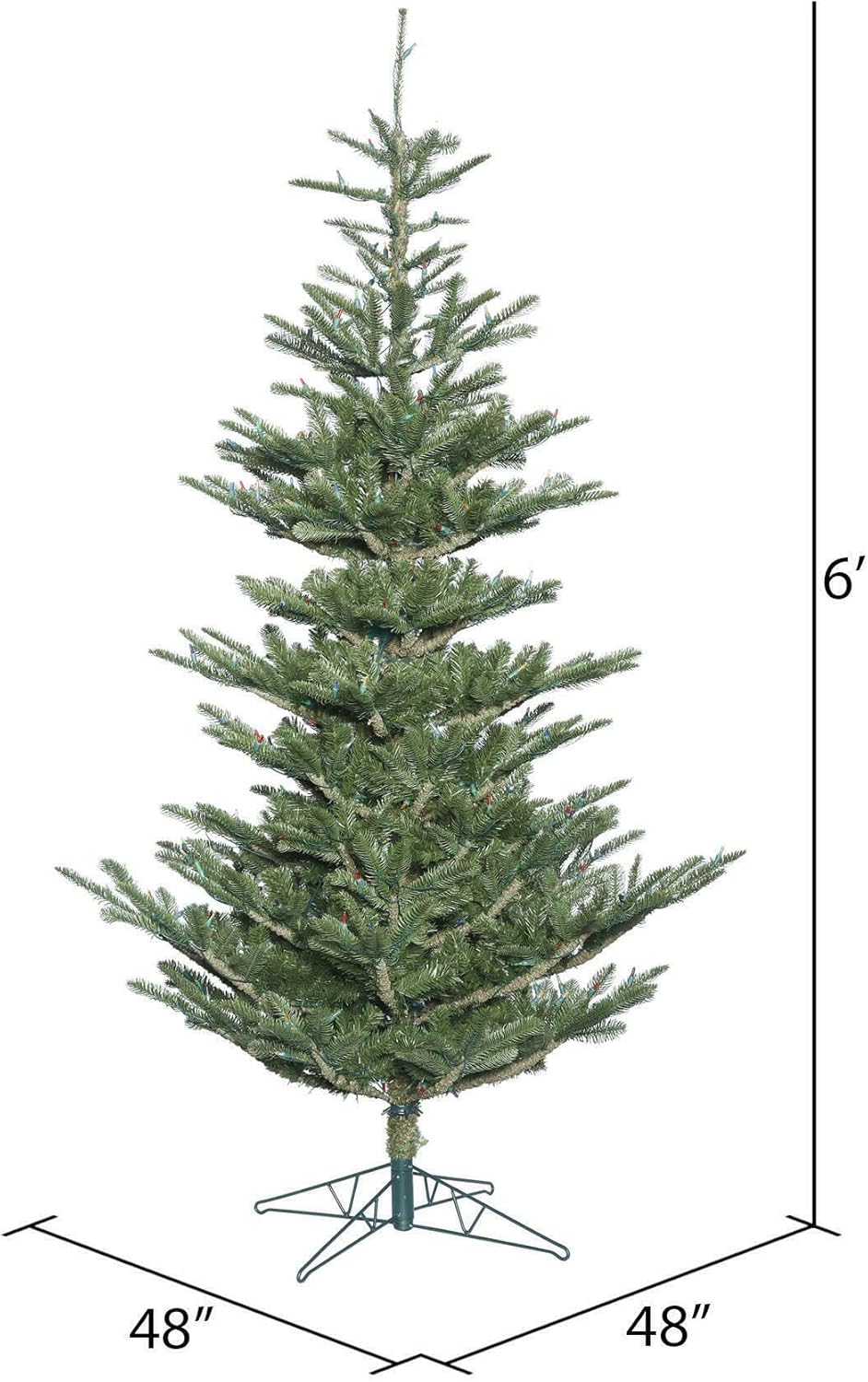 Vickerman 6' Alberta Spruce Artificial Christmas Tree, Unlit - Lifelike Indoor Seasonal Home Decor - Maintenance Free - Unlit Faux Spruce Christmas Tree
