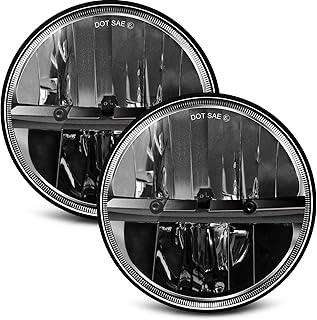 ZIMABLUE Faros delanteros LED de 7 pulgadas, 2 unidades, luz blanca fría, luz alta y baja, faros delanteros redondos de 7 pulgadas, H6024, faro LED aprobado por DOT, compatible con Jeep Wrangler JK TJ