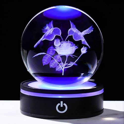 Vista 39 de YWHL - Bola de cristal 3D con figura de medusa lunar, base LED colorida con láser, regalos de medusa para mujeres y hombres en Navidad y cumpleaños